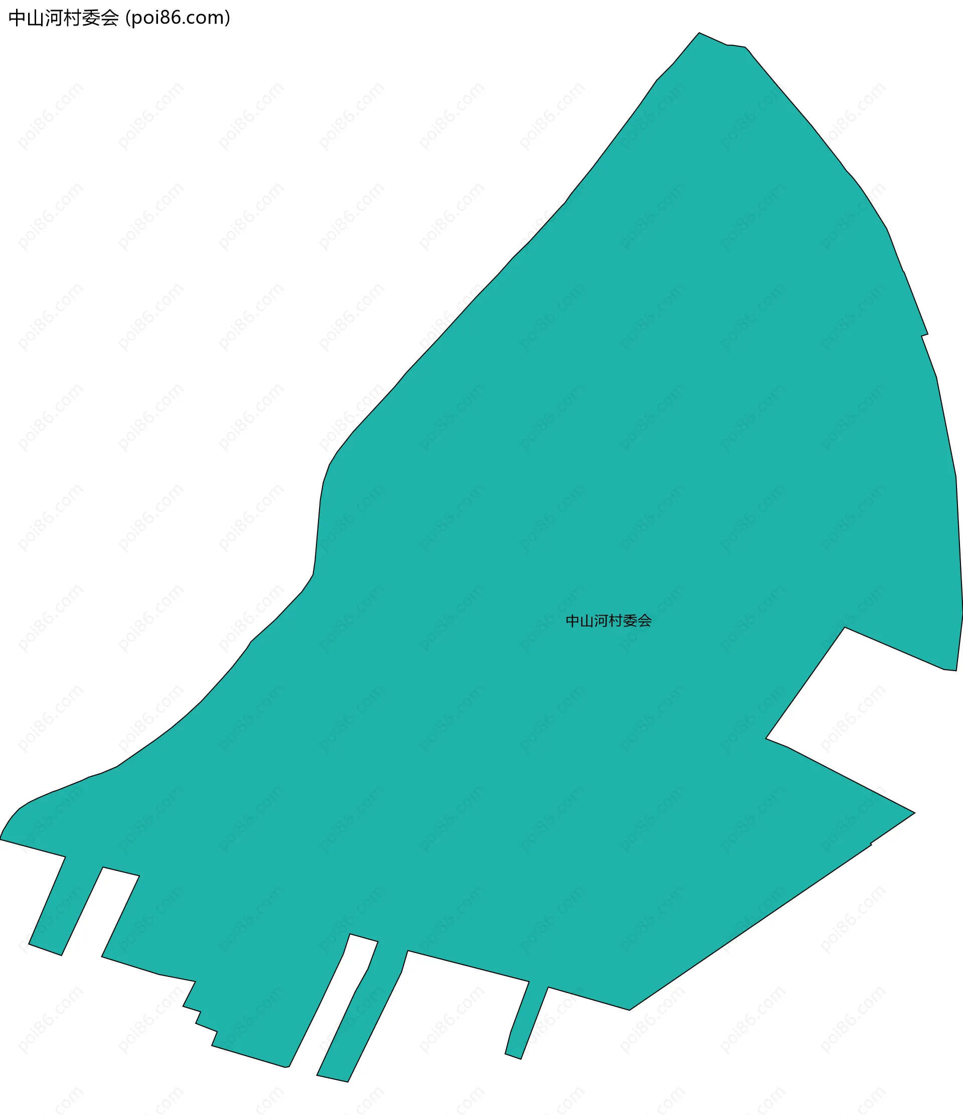 中山河村委会边界地图