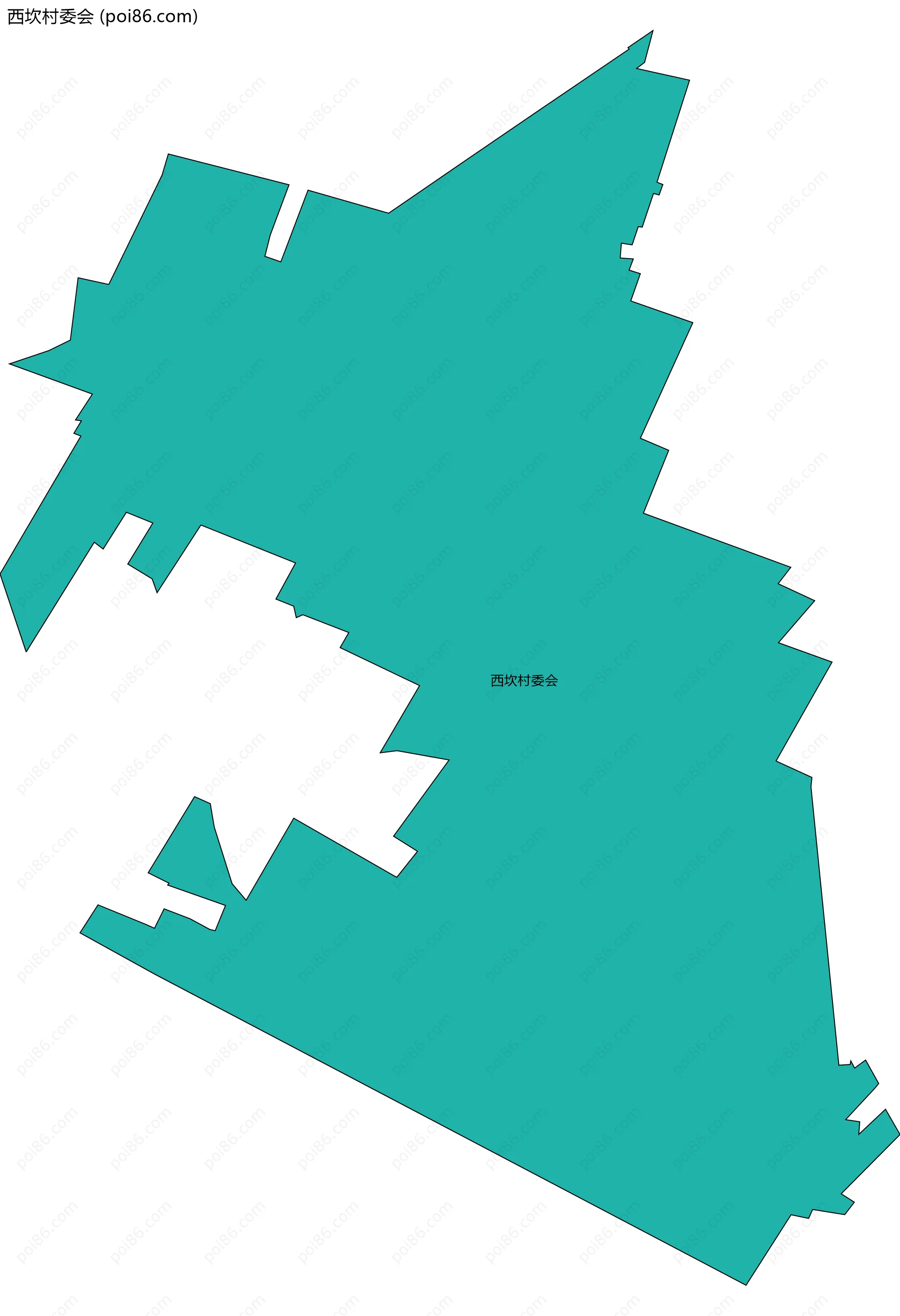 西坎村委会边界地图