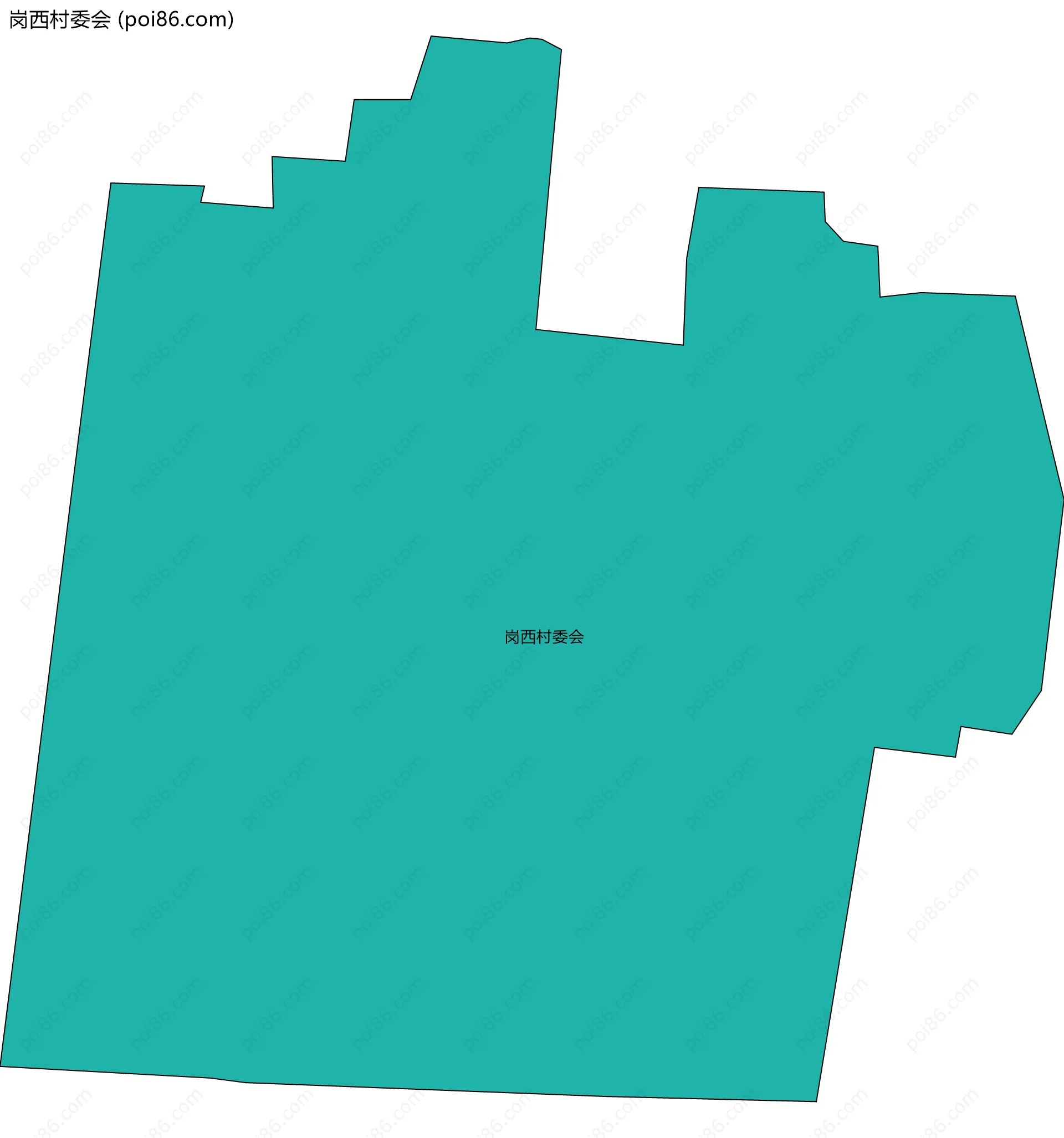 岗西村委会边界地图