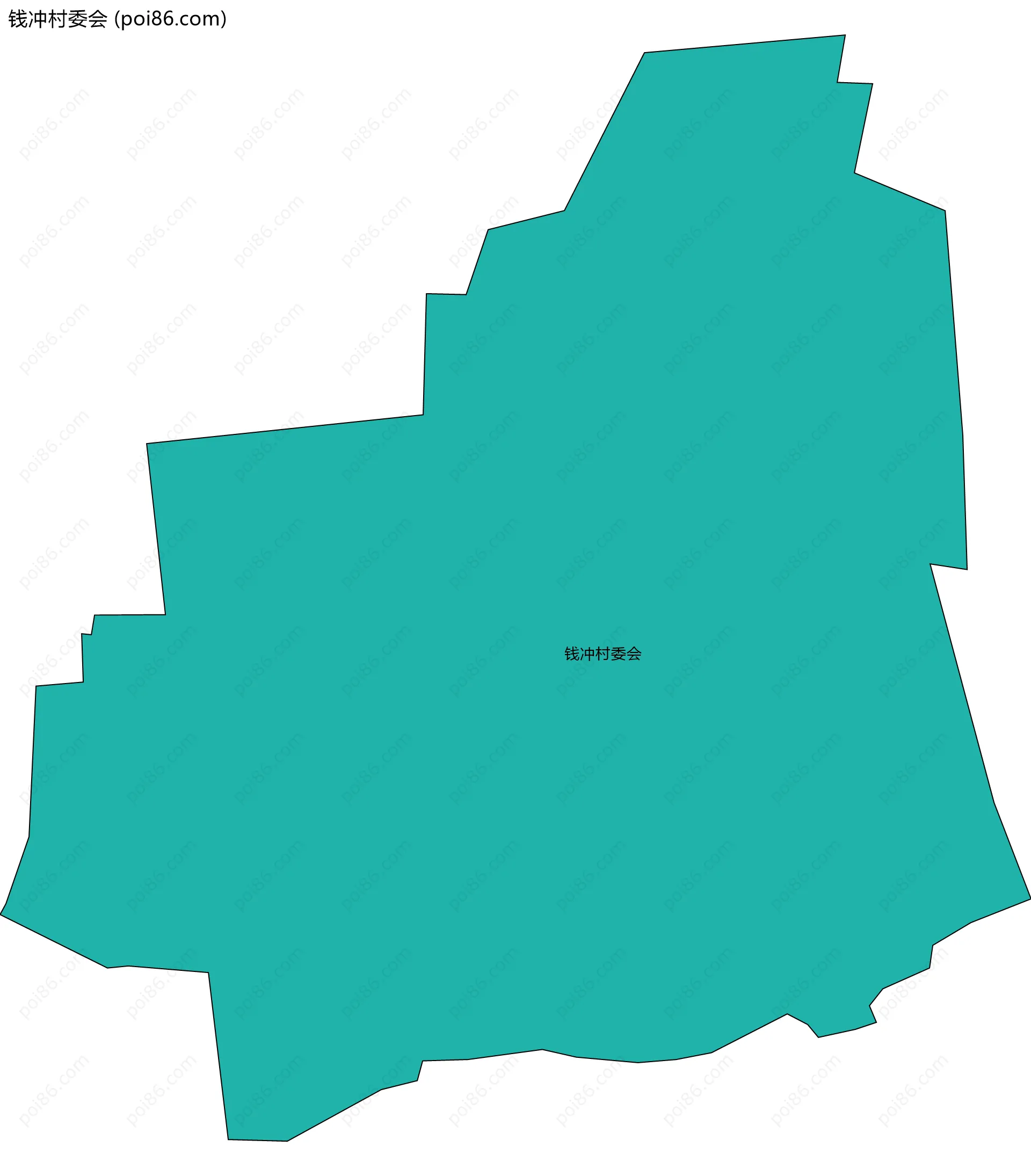 钱冲村委会边界地图