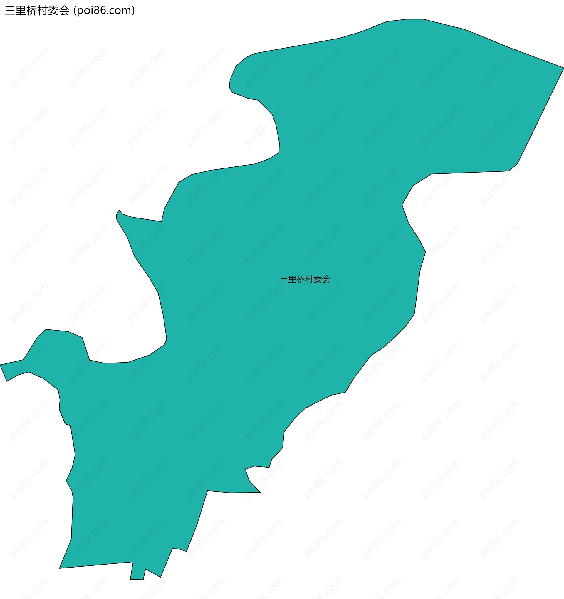 三里桥村委会边界地图