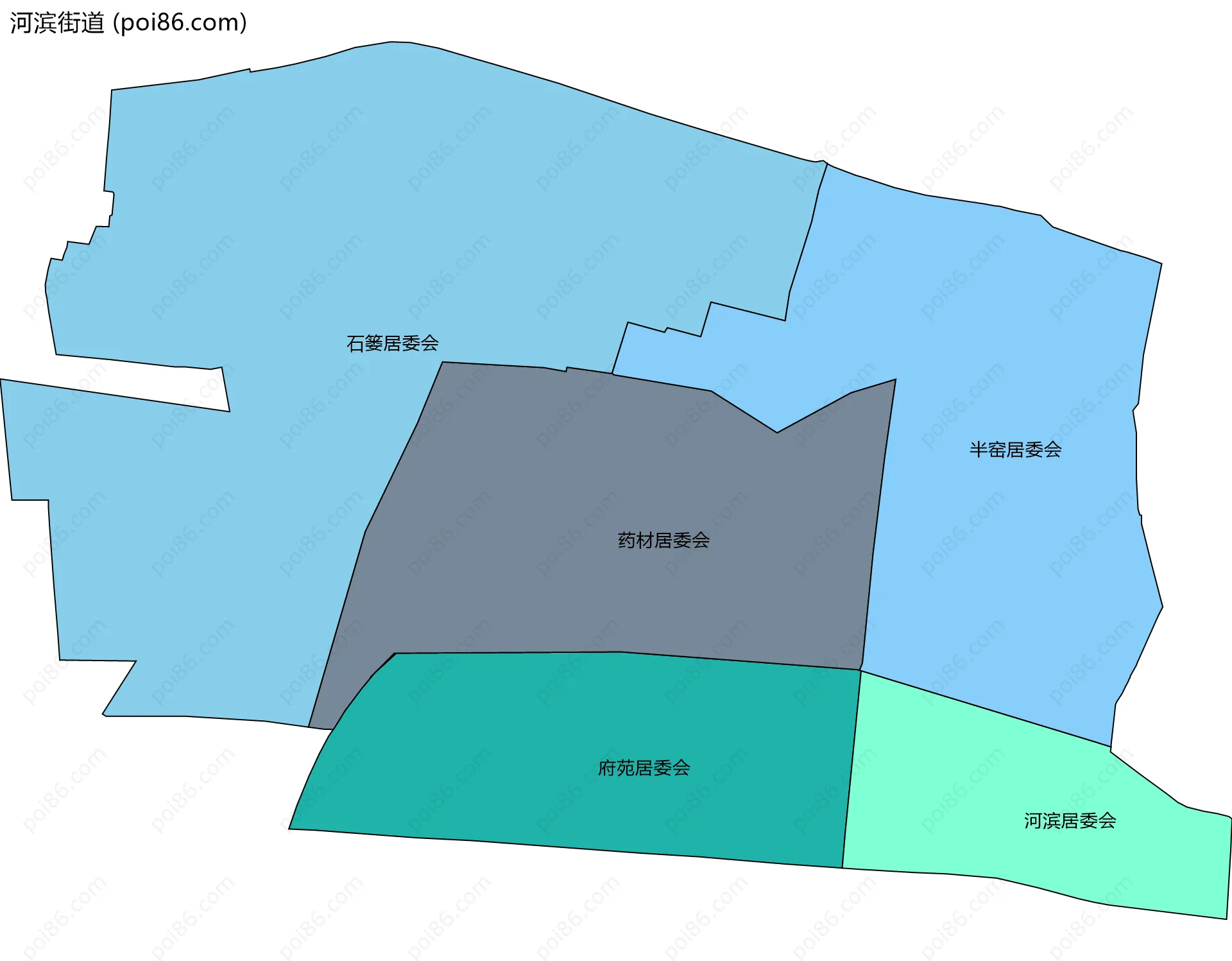 河滨街道边界地图(五级行政区划)