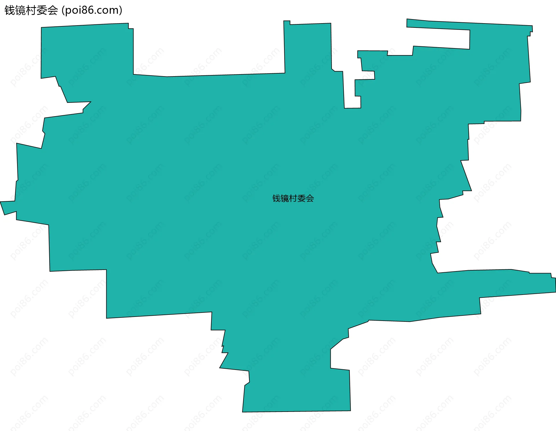 钱镜村委会边界地图