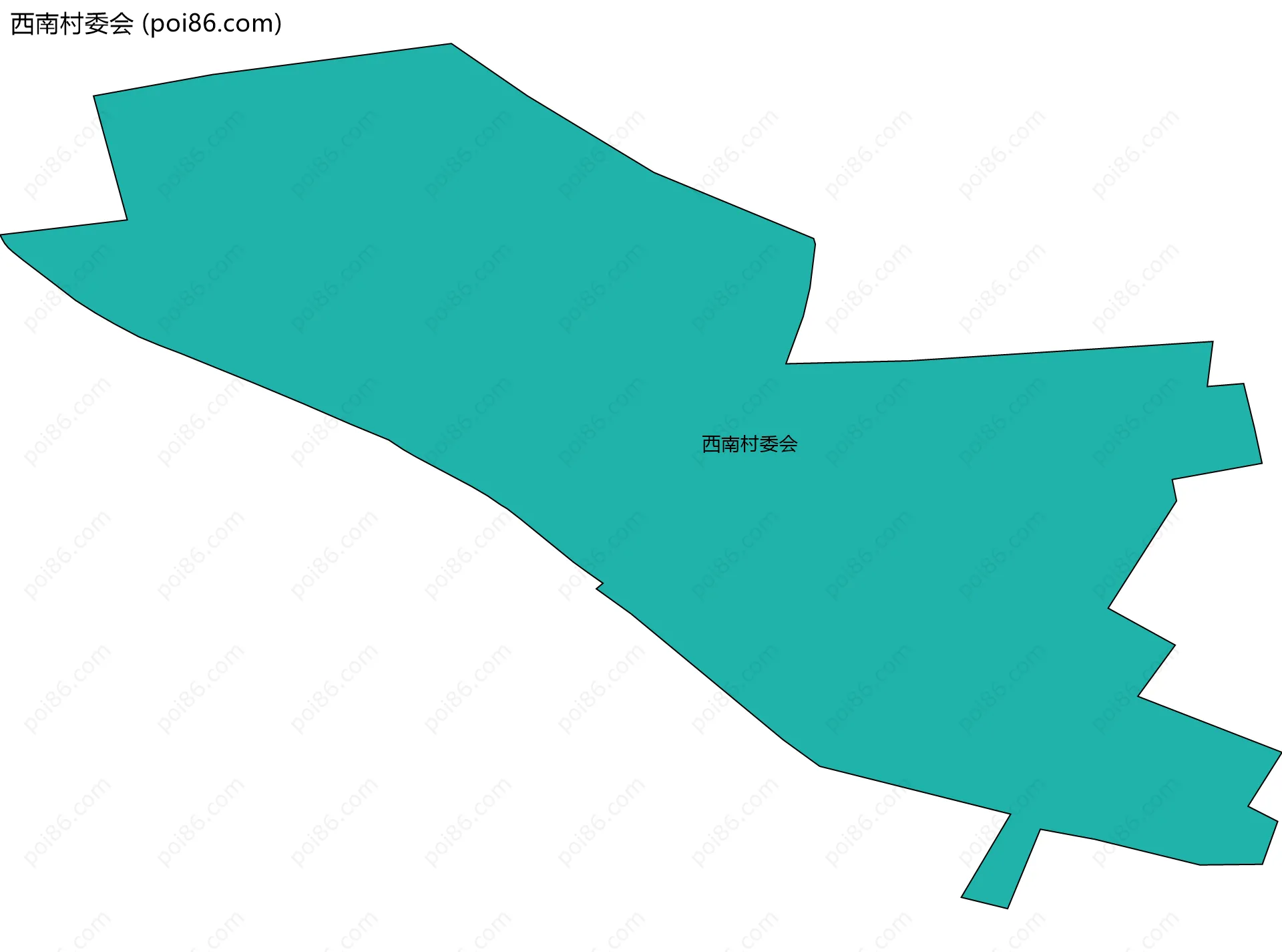 西南村委会边界地图