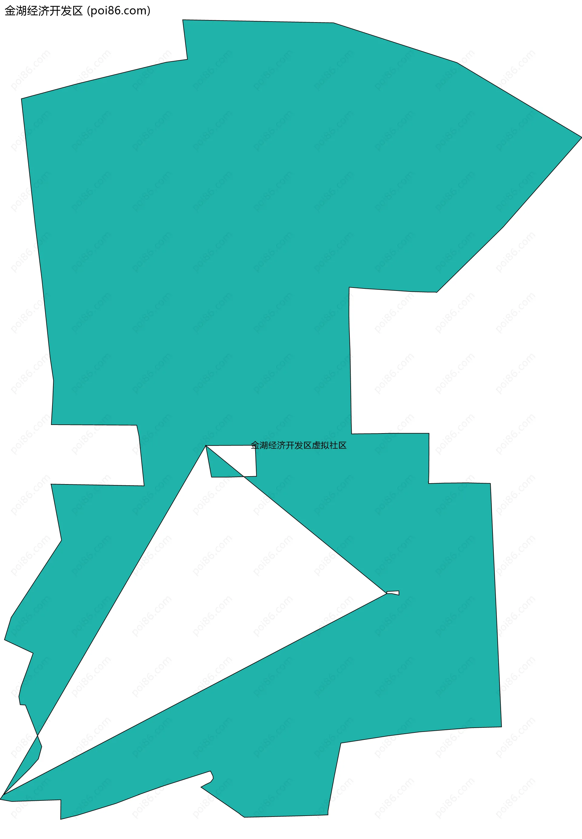 金湖经济开发区边界地图(五级行政区划)