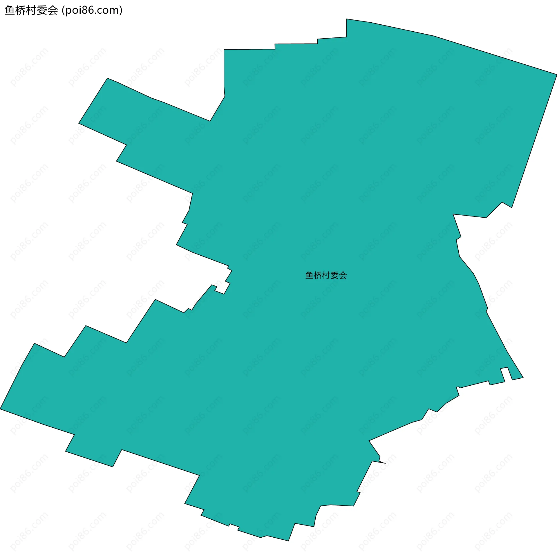 鱼桥村委会边界地图