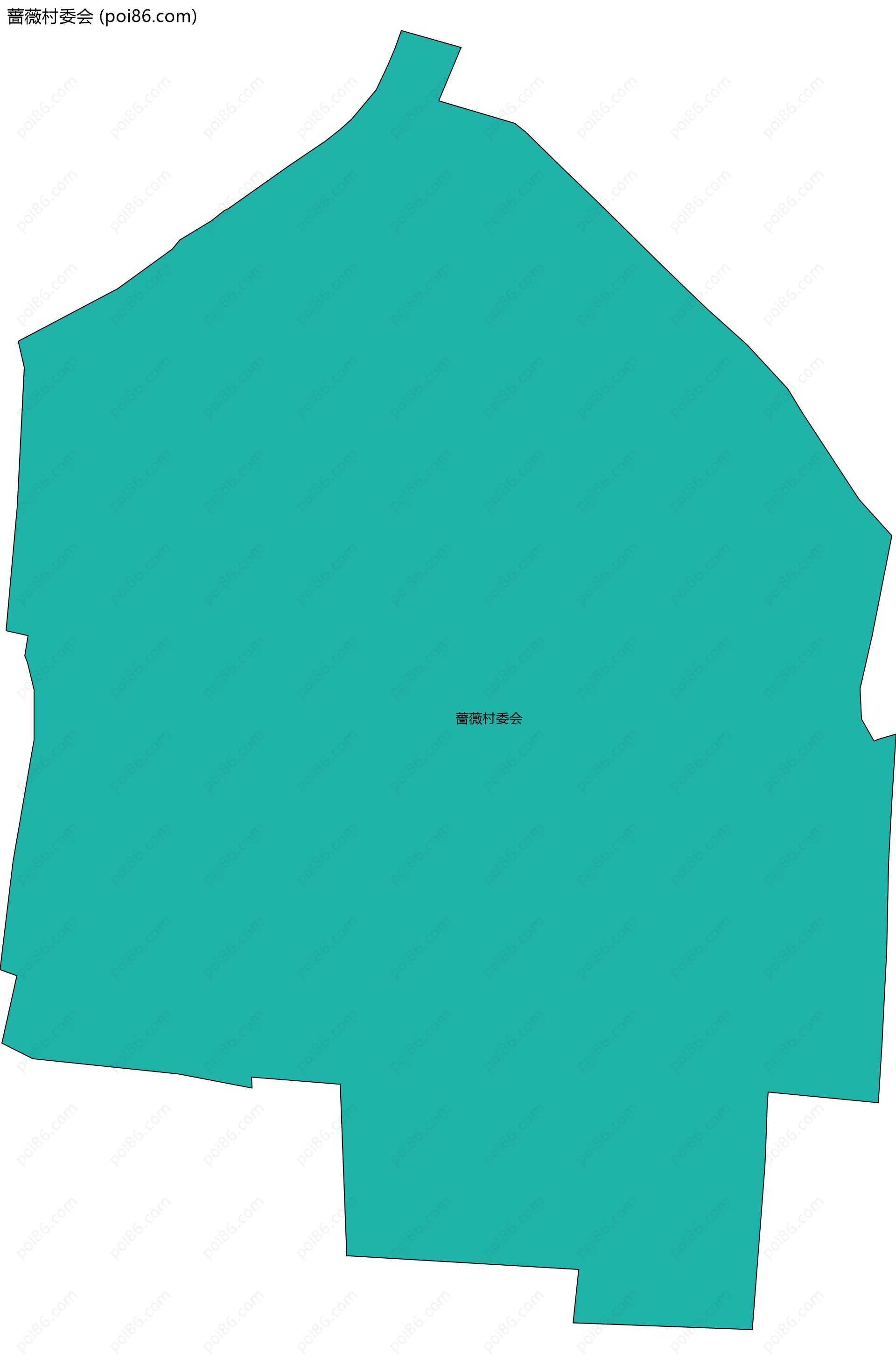 蔷薇村委会边界地图