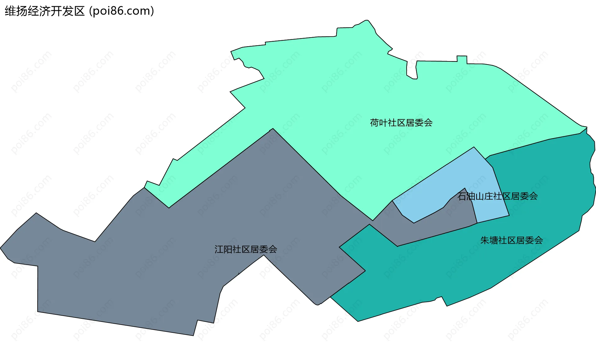维扬经济开发区边界地图(五级行政区划)