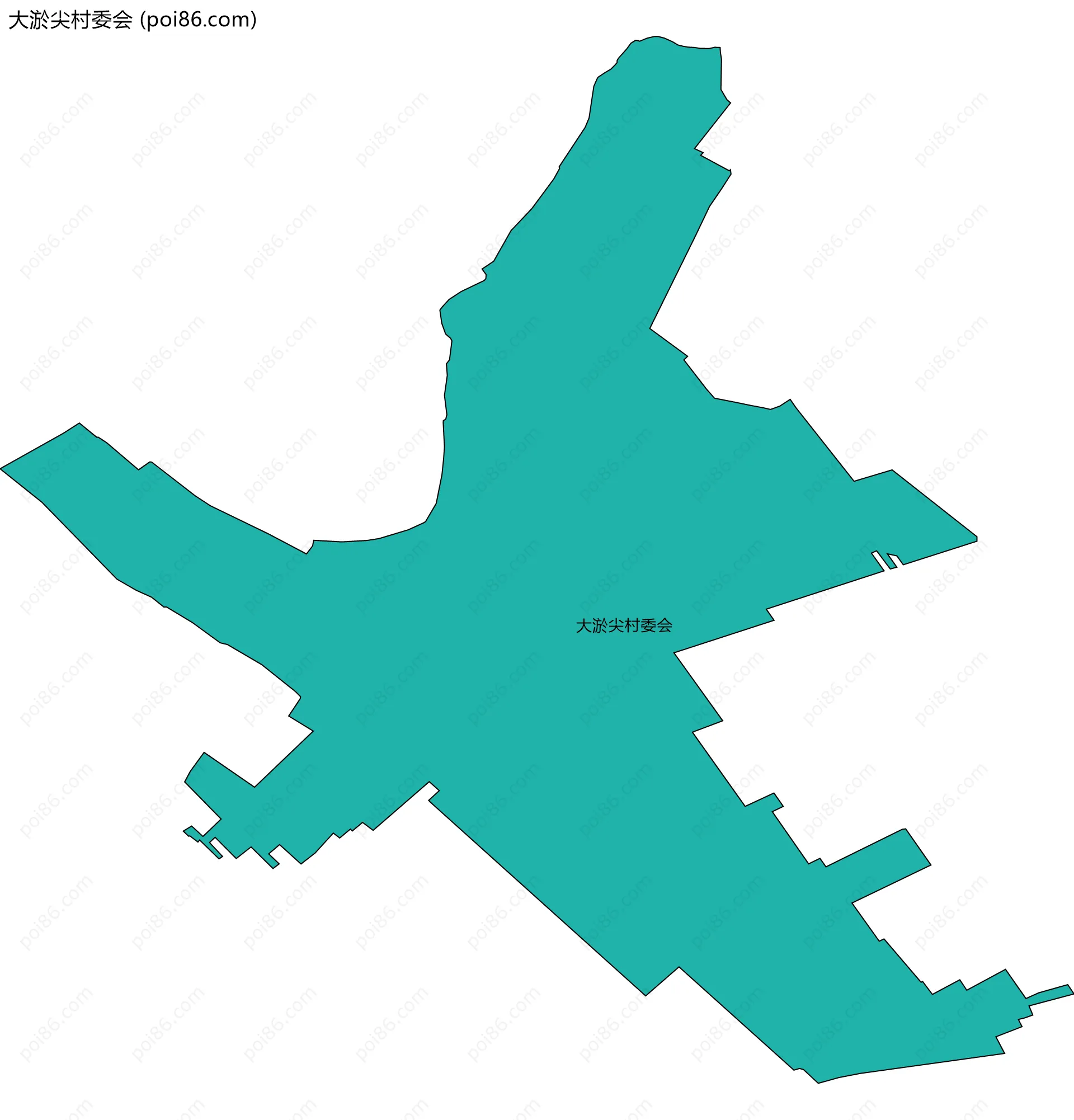 大淤尖村委会边界地图
