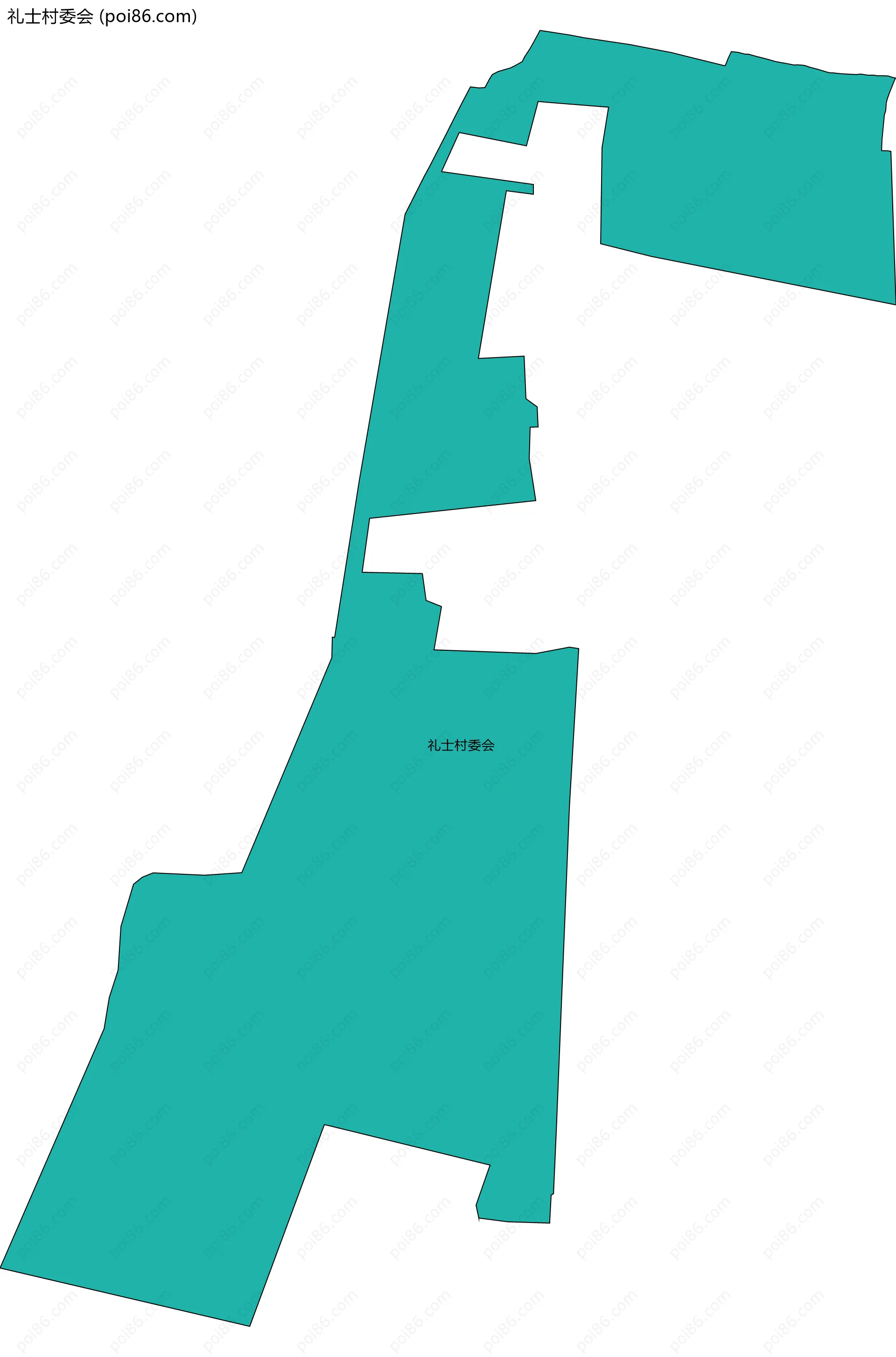 礼士村委会边界地图