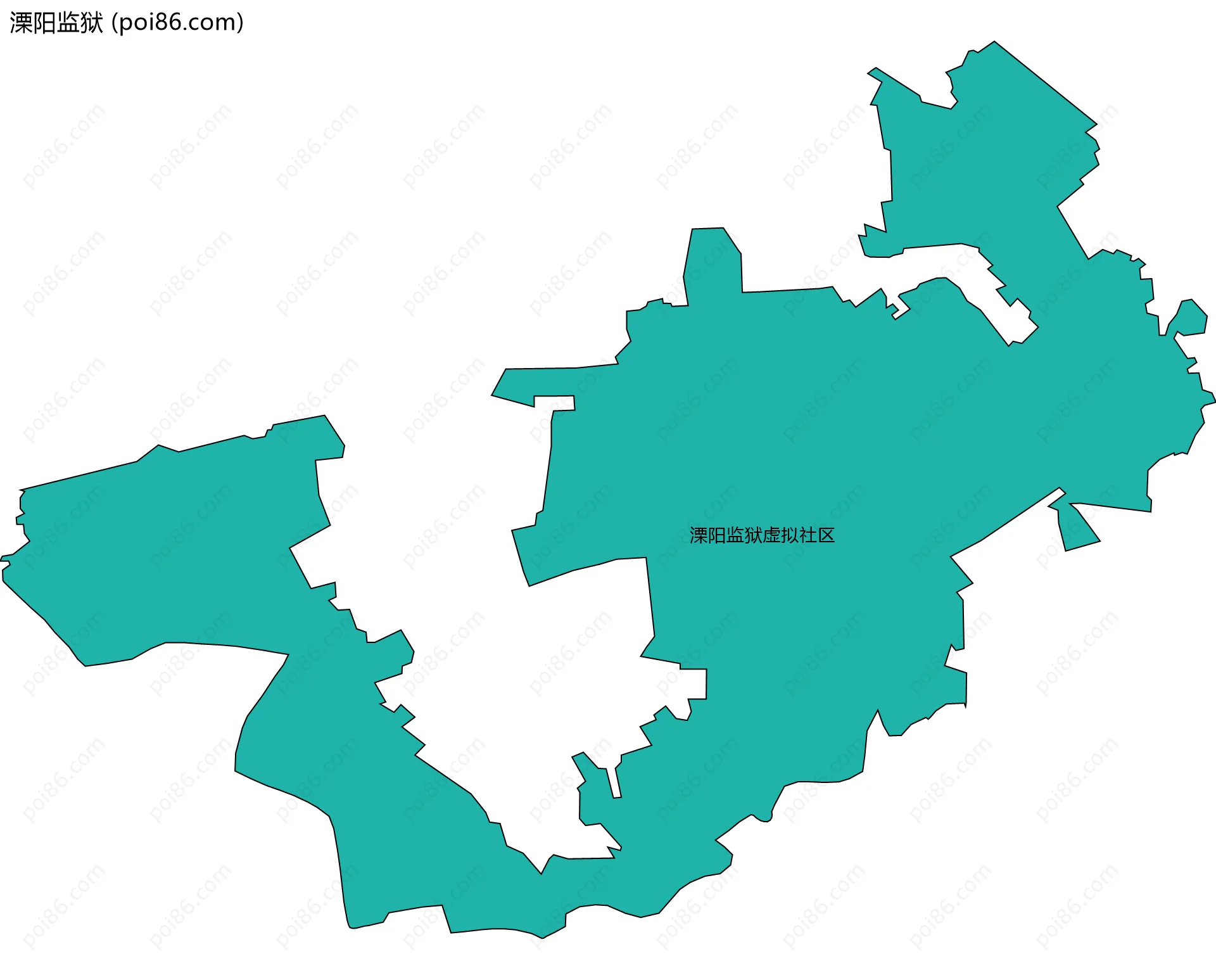 溧阳监狱边界地图(五级行政区划)