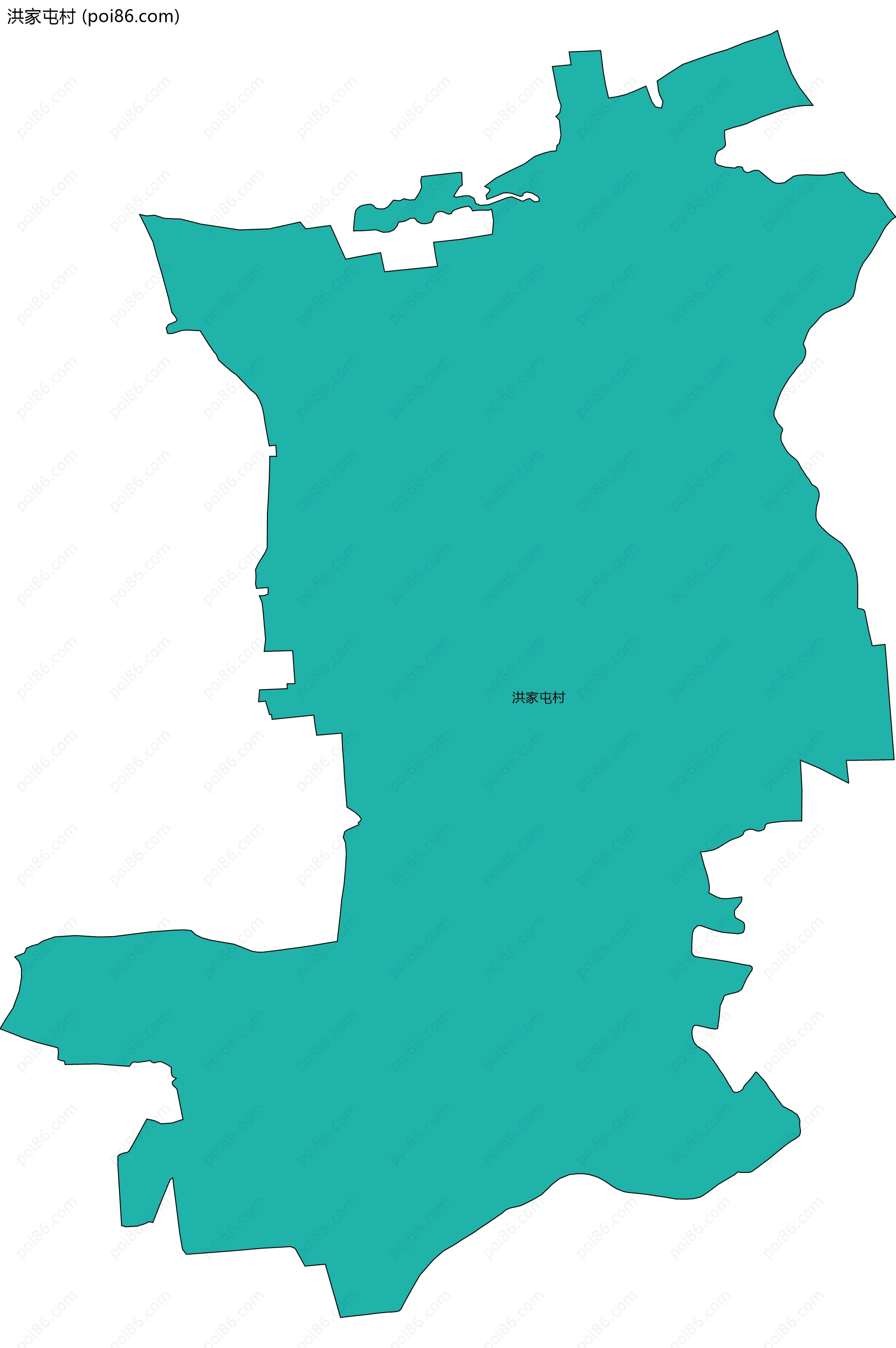 洪家屯村边界地图