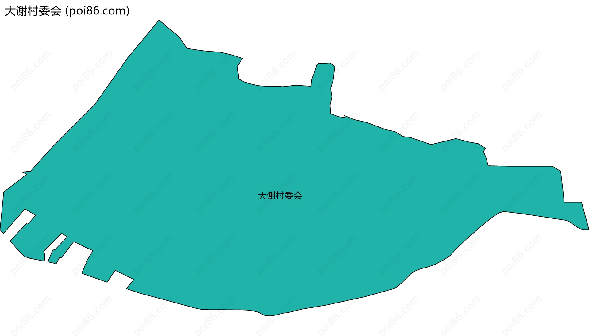 大谢村委会边界地图