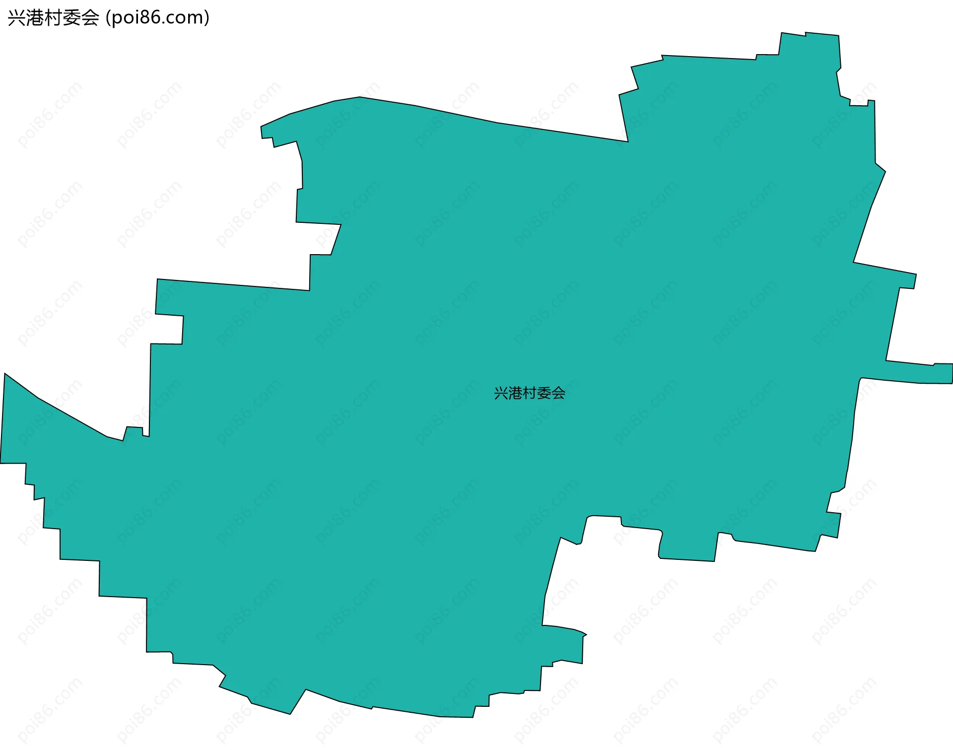 兴港村委会边界地图