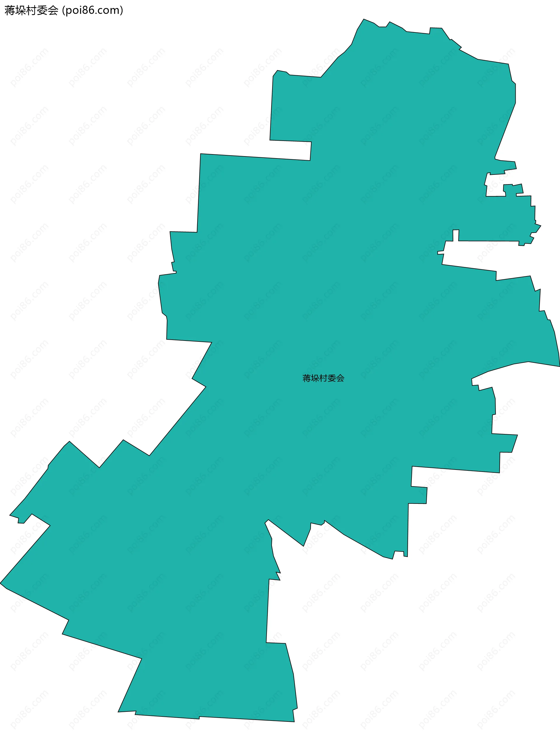 蒋垛村委会边界地图