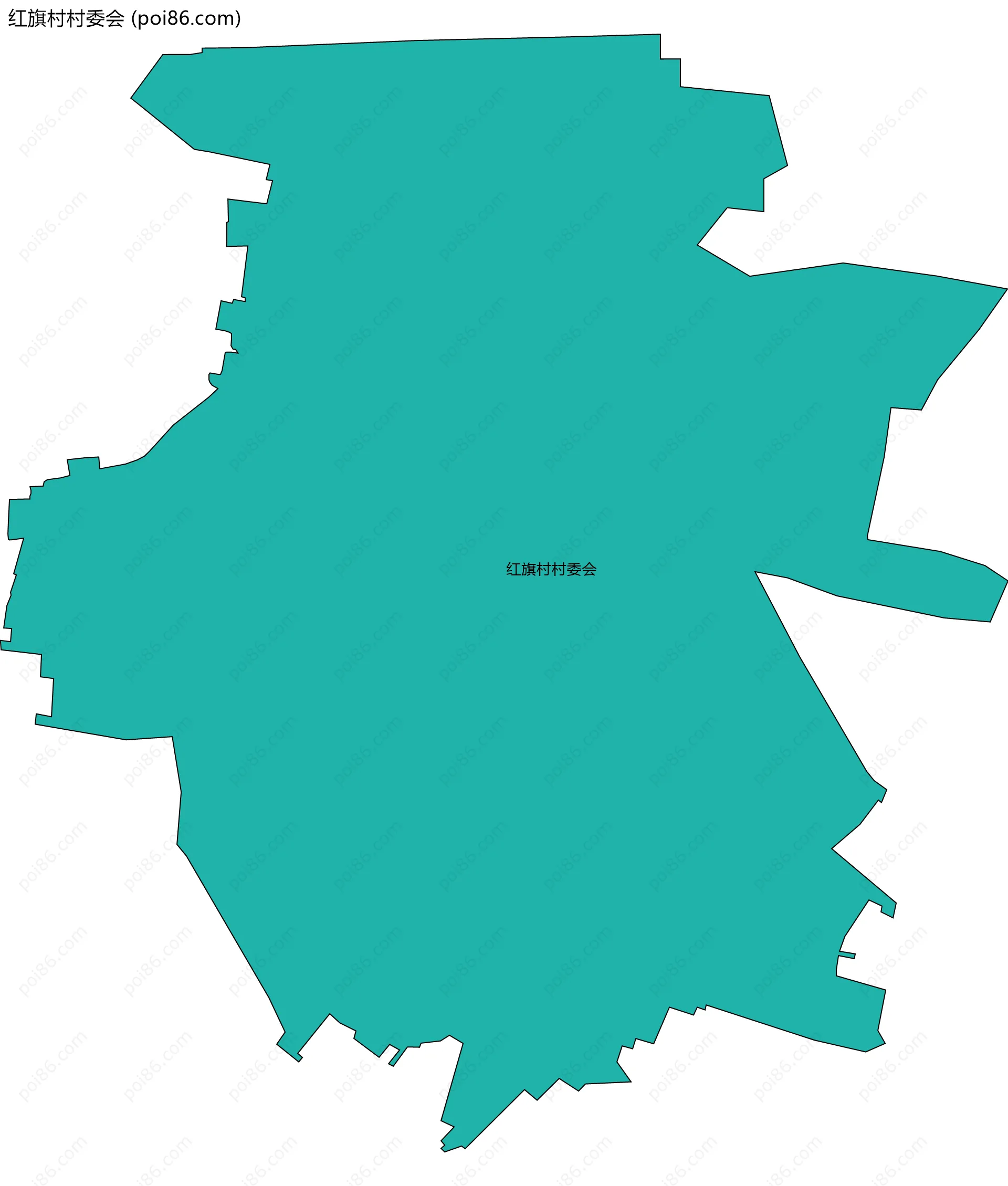 红旗村村委会边界地图