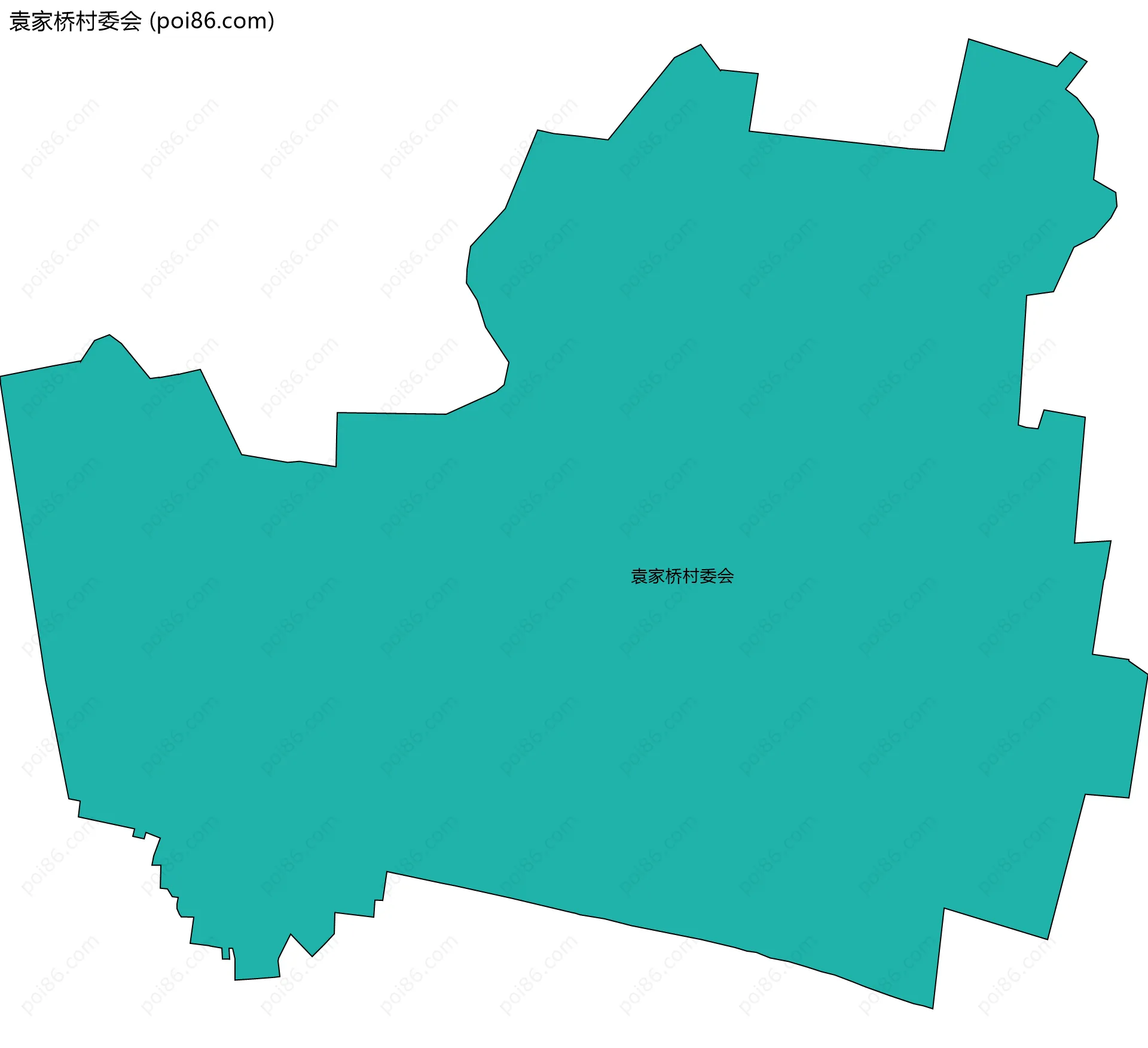 袁家桥村委会边界地图