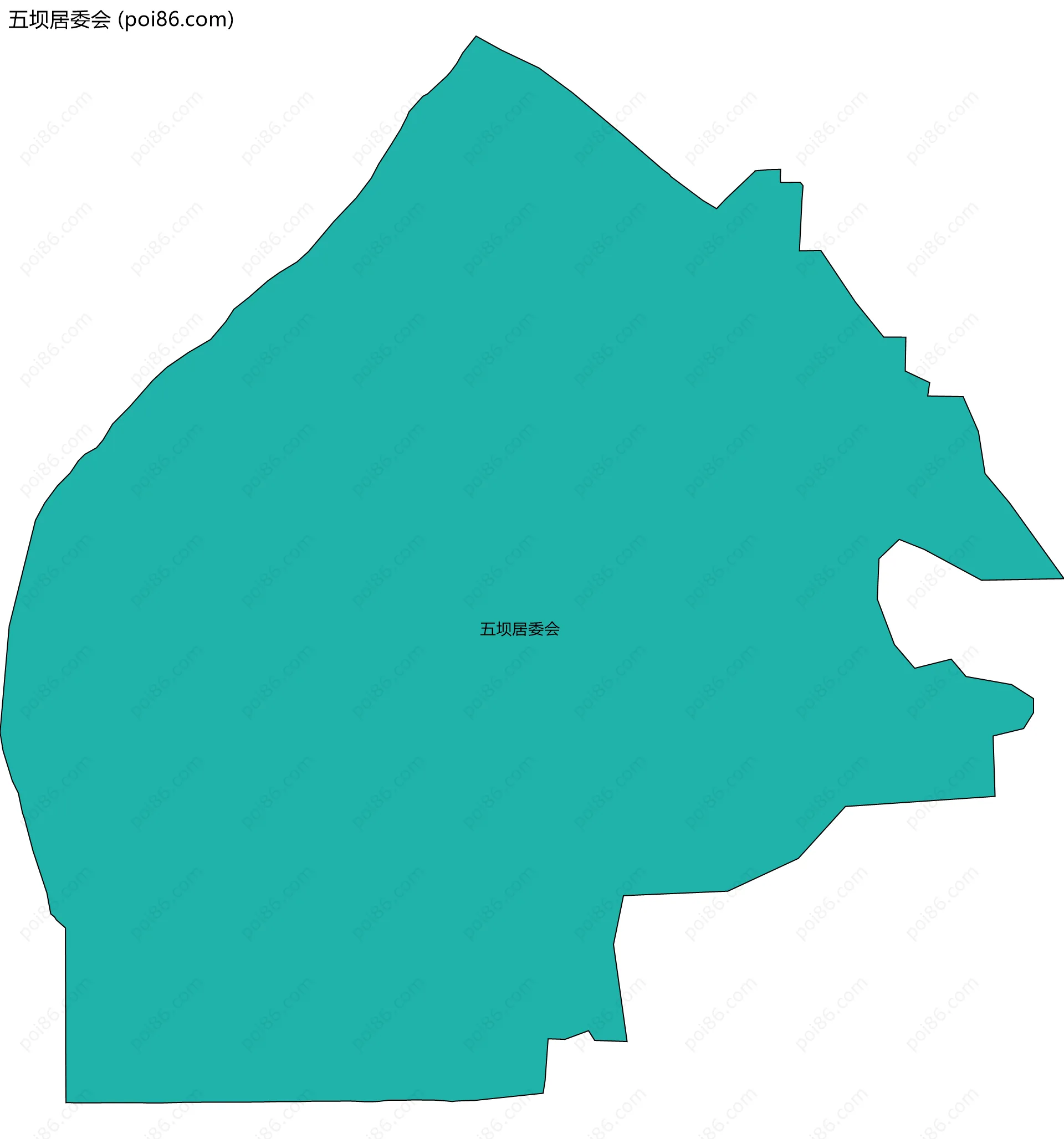 五坝居委会边界地图