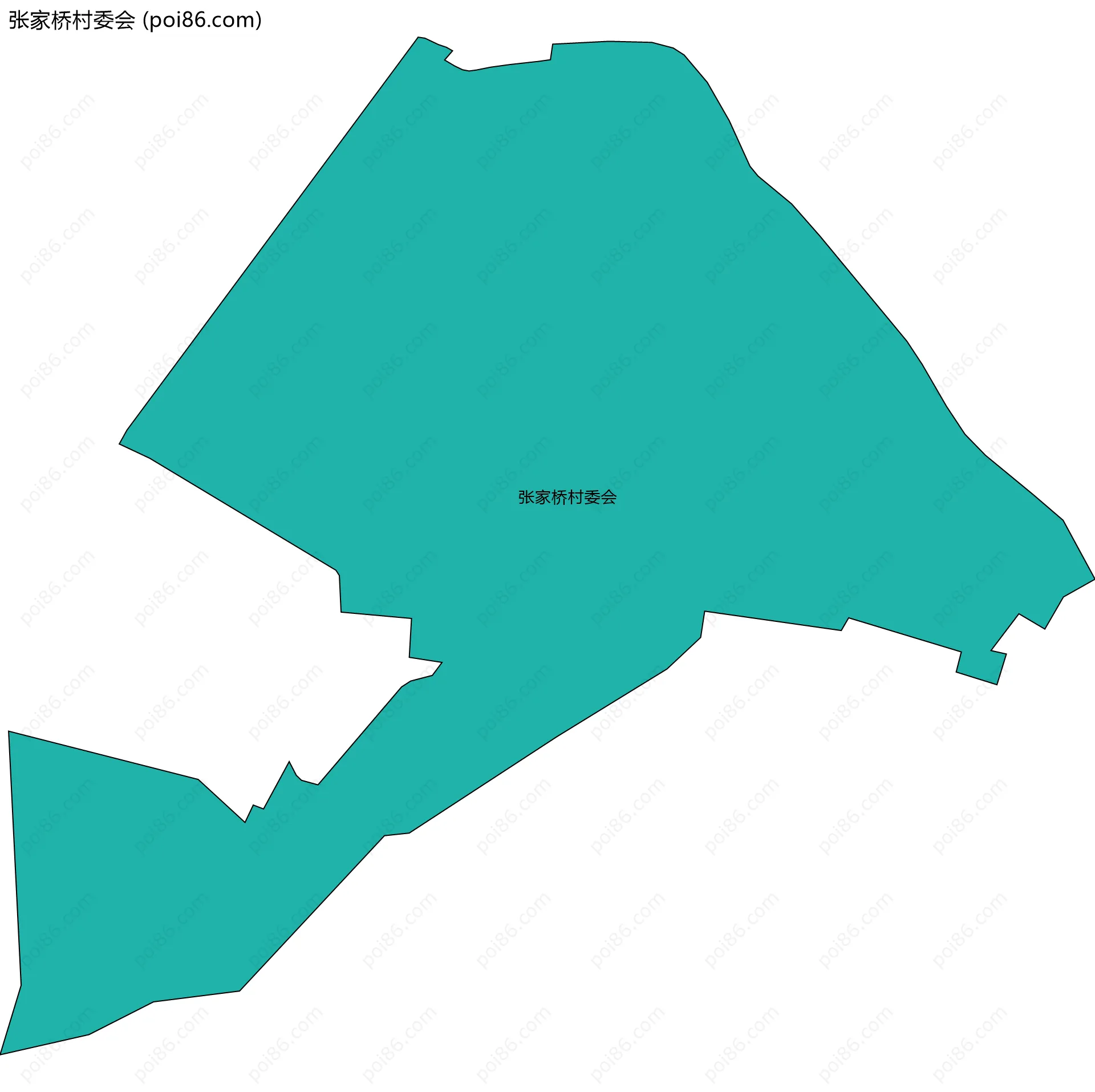 张家桥村委会边界地图