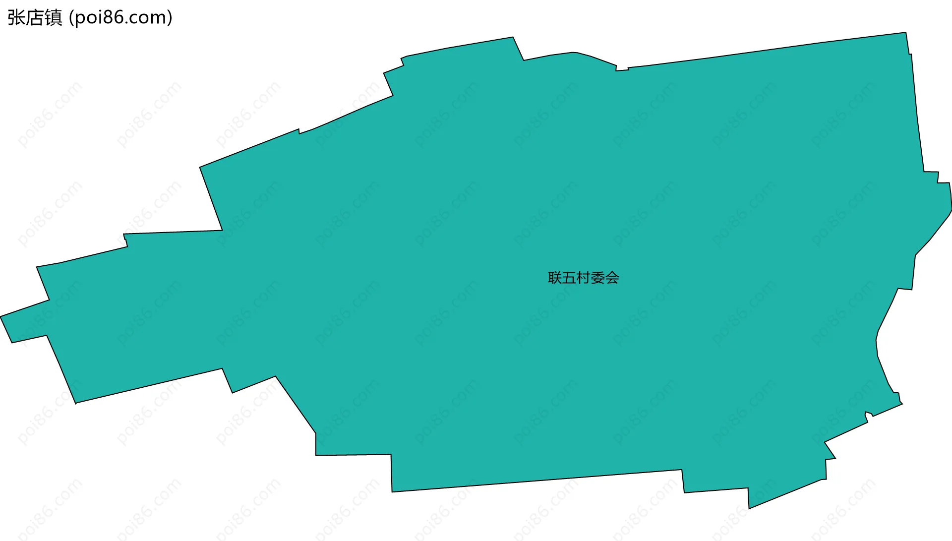 张店镇边界地图(五级行政区划)