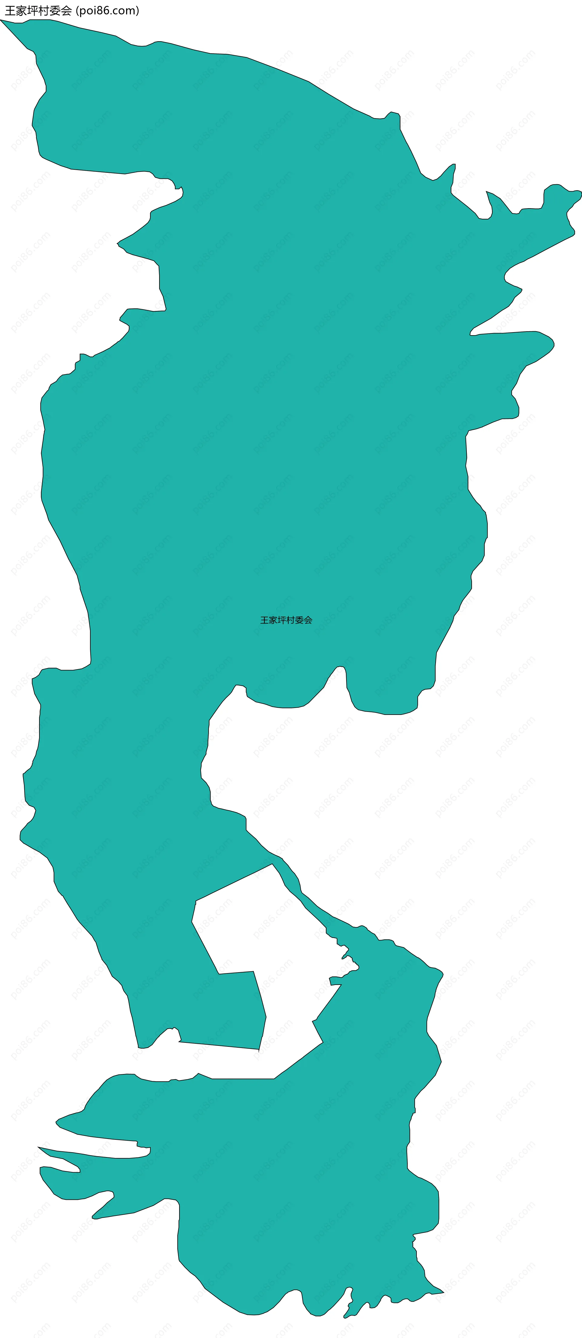 王家坪村委会边界地图