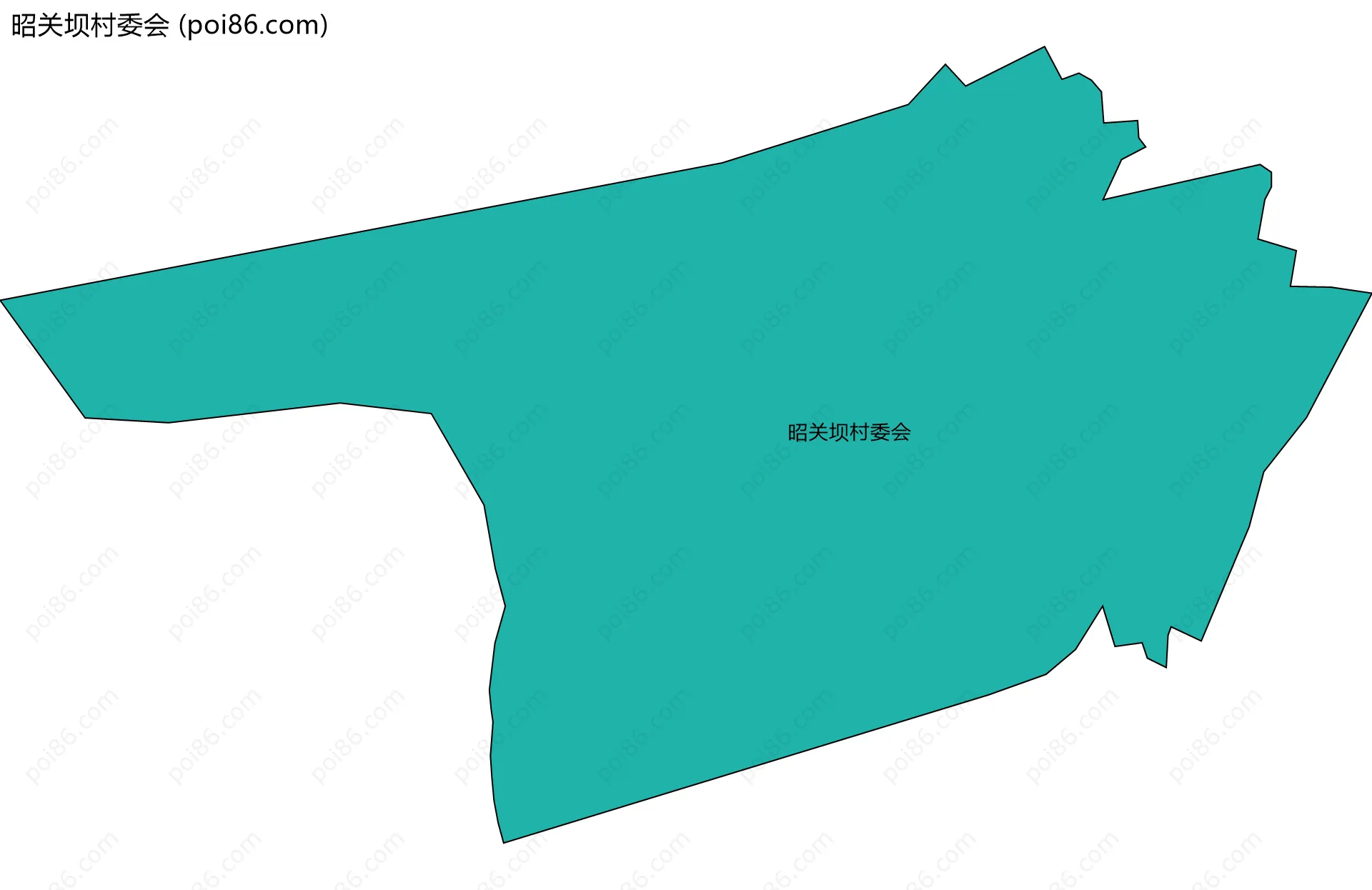 昭关坝村委会边界地图