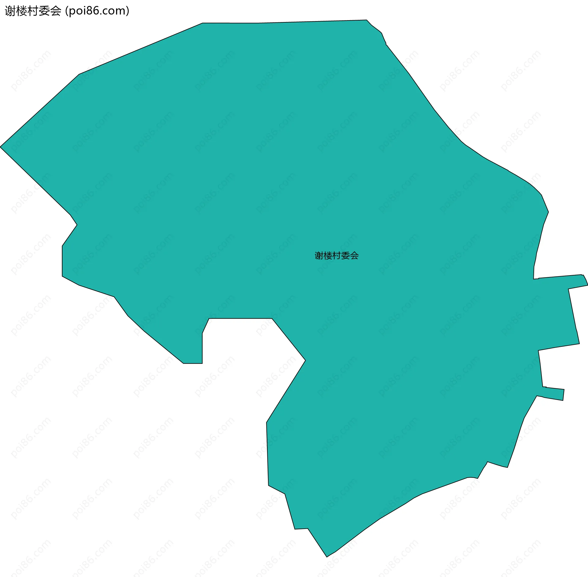谢楼村委会边界地图
