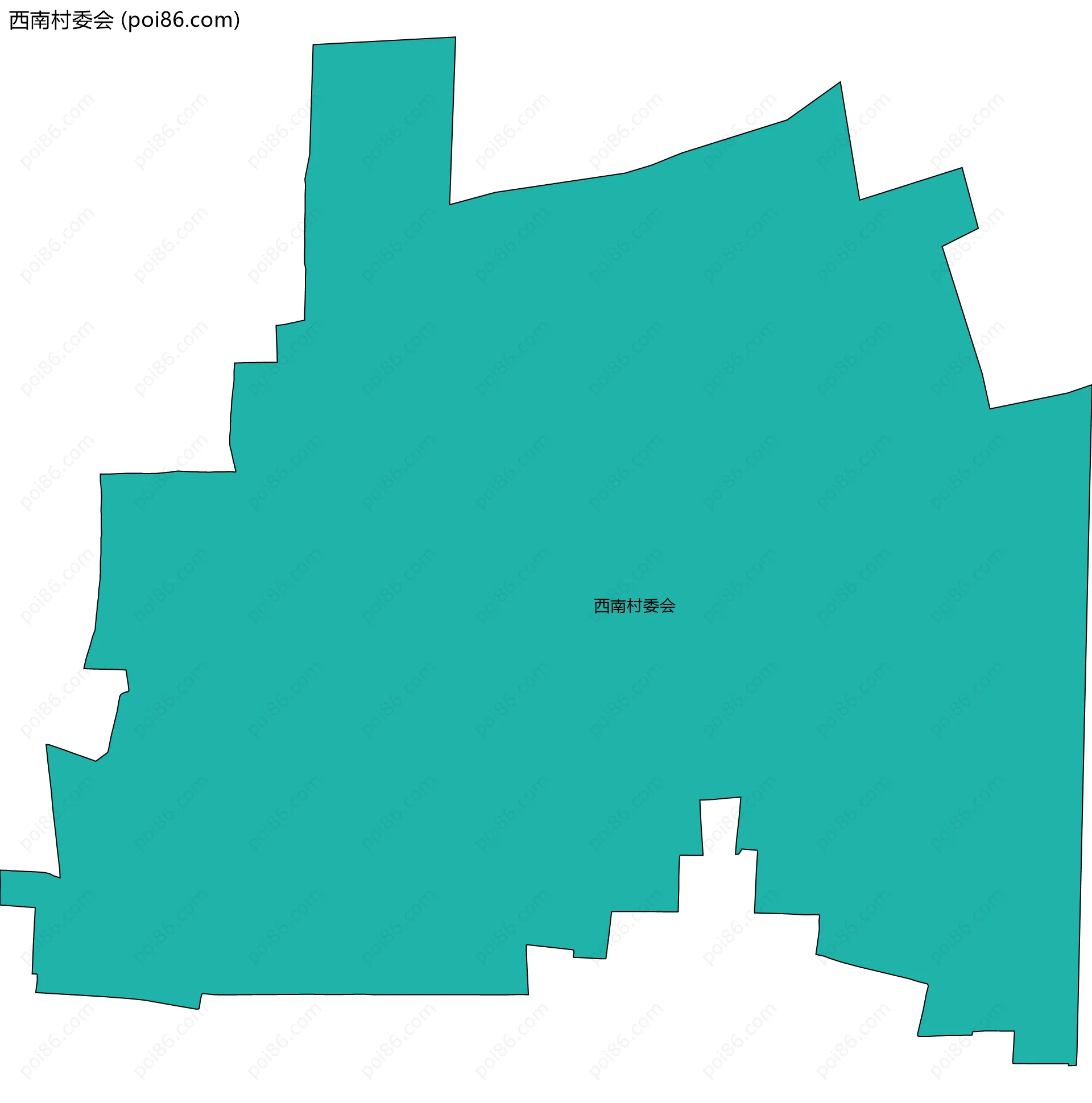 西南村委会边界地图