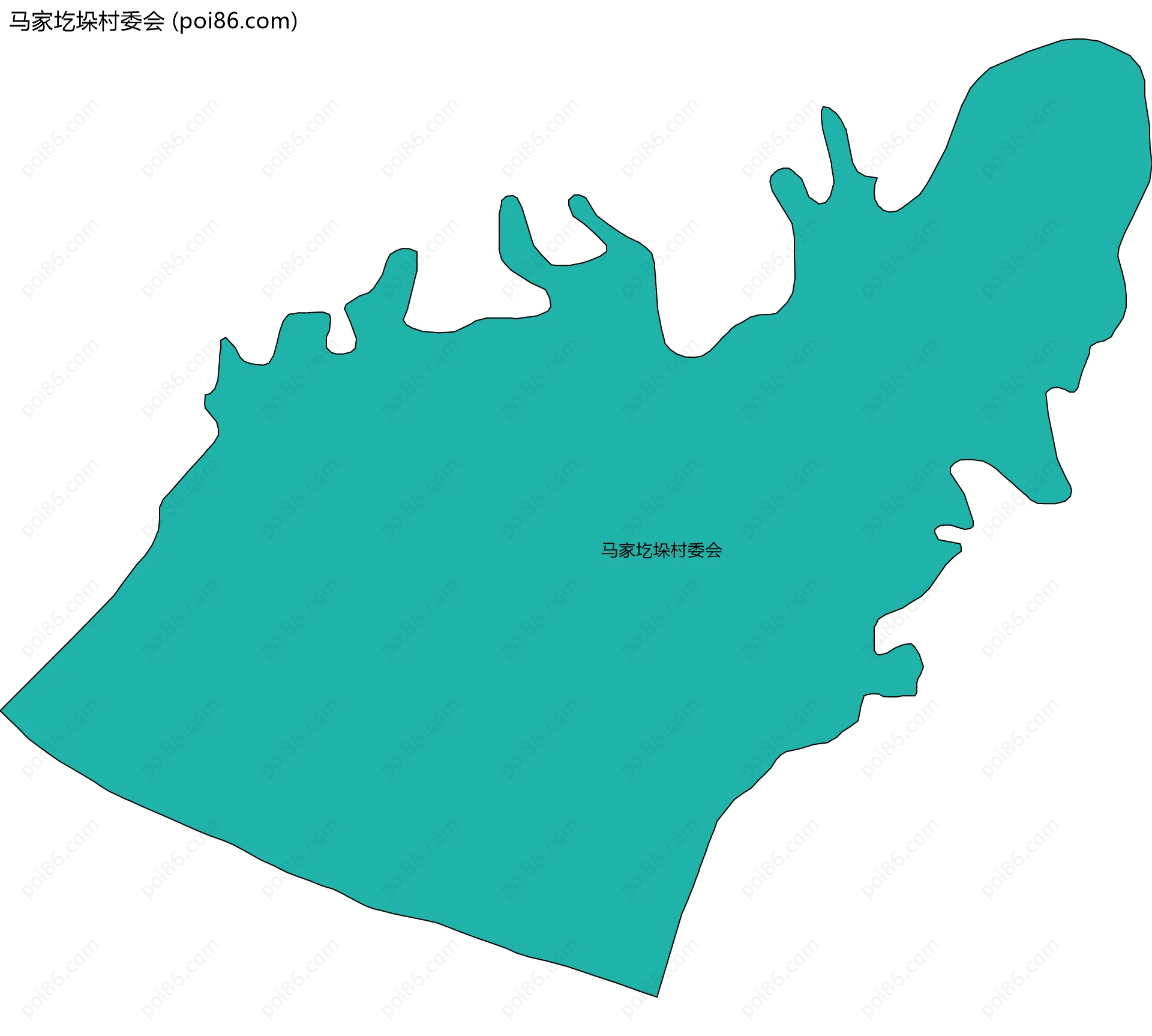 马家圪垛村委会边界地图