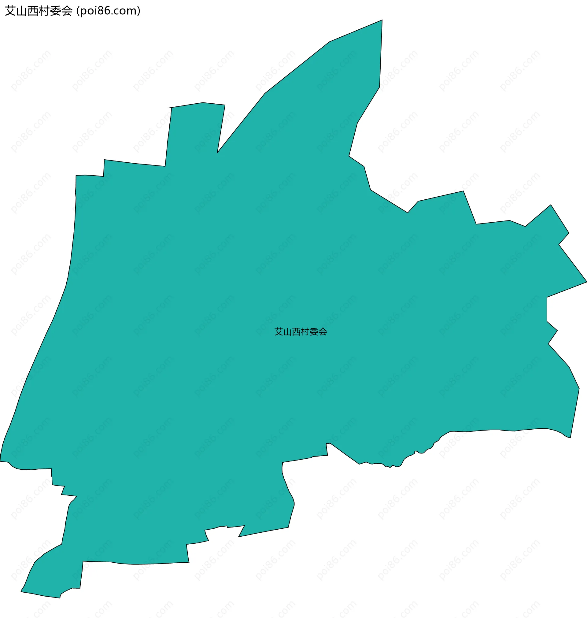 艾山西村委会边界地图