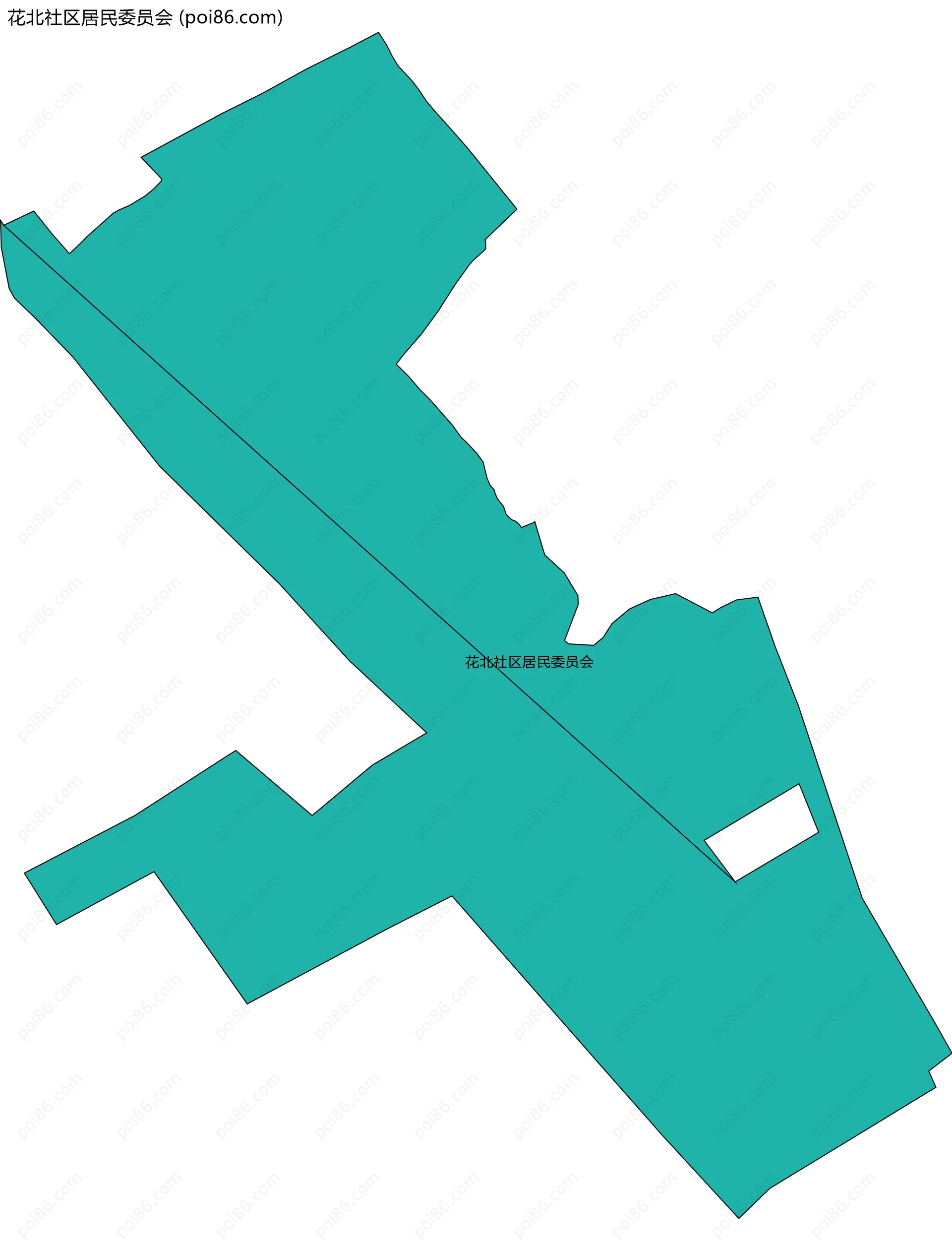 花北社区居民委员会边界地图