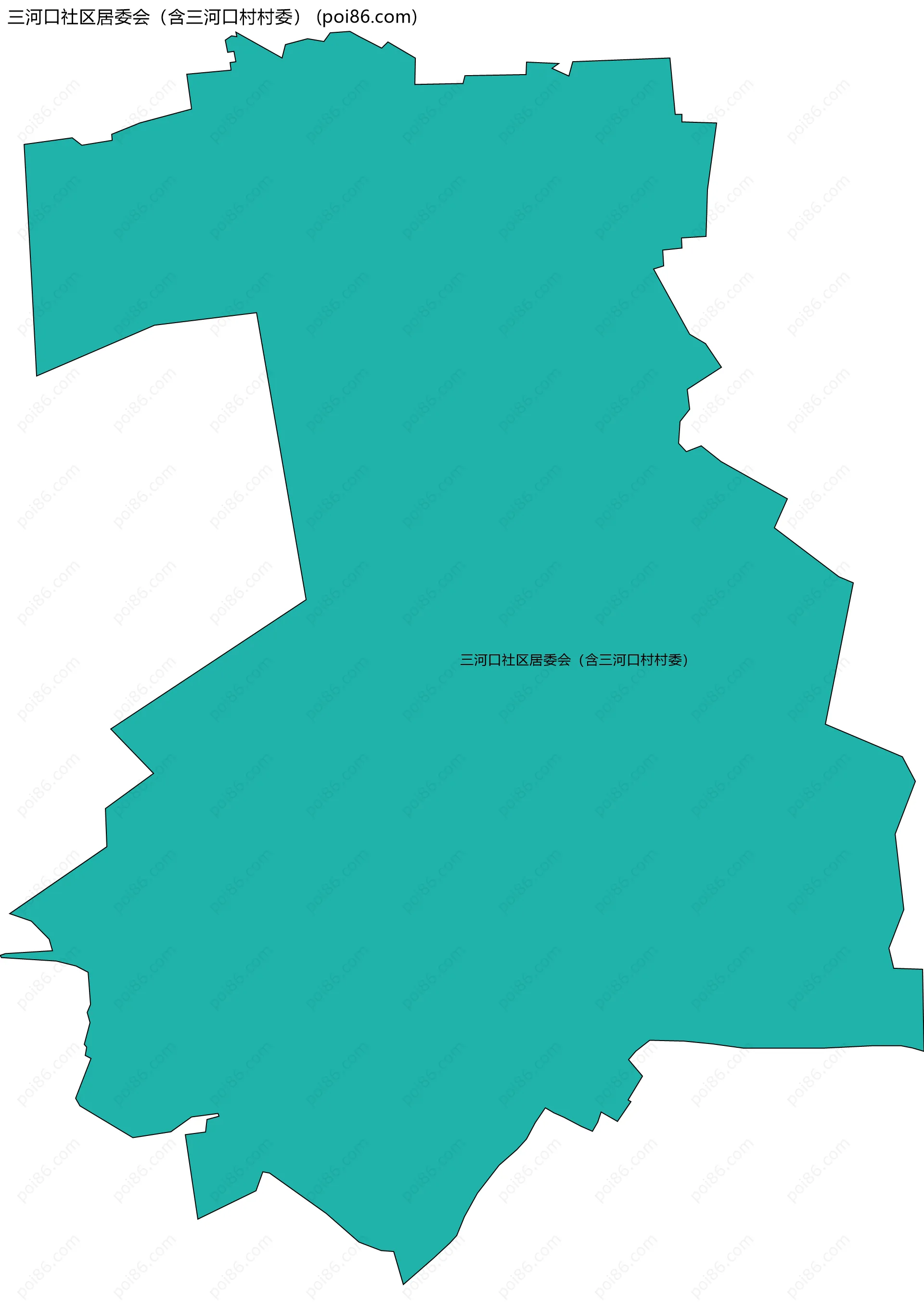 三河口社区居委会（含三河口村村委）边界地图