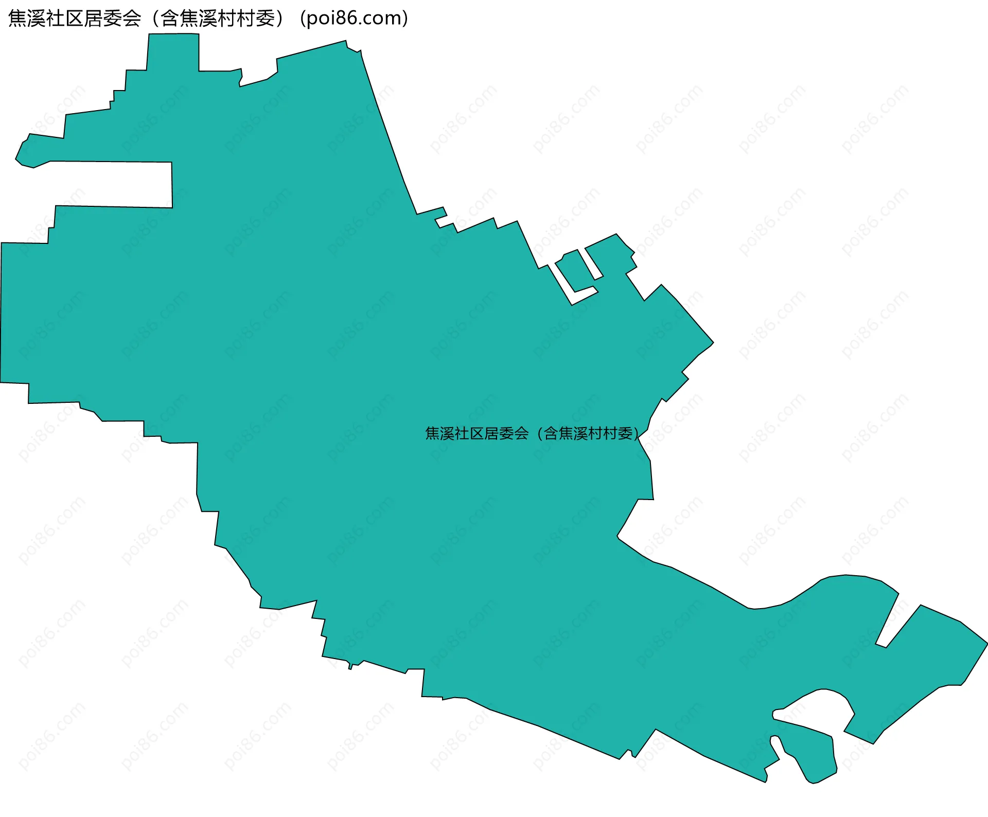 焦溪社区居委会（含焦溪村村委）边界地图