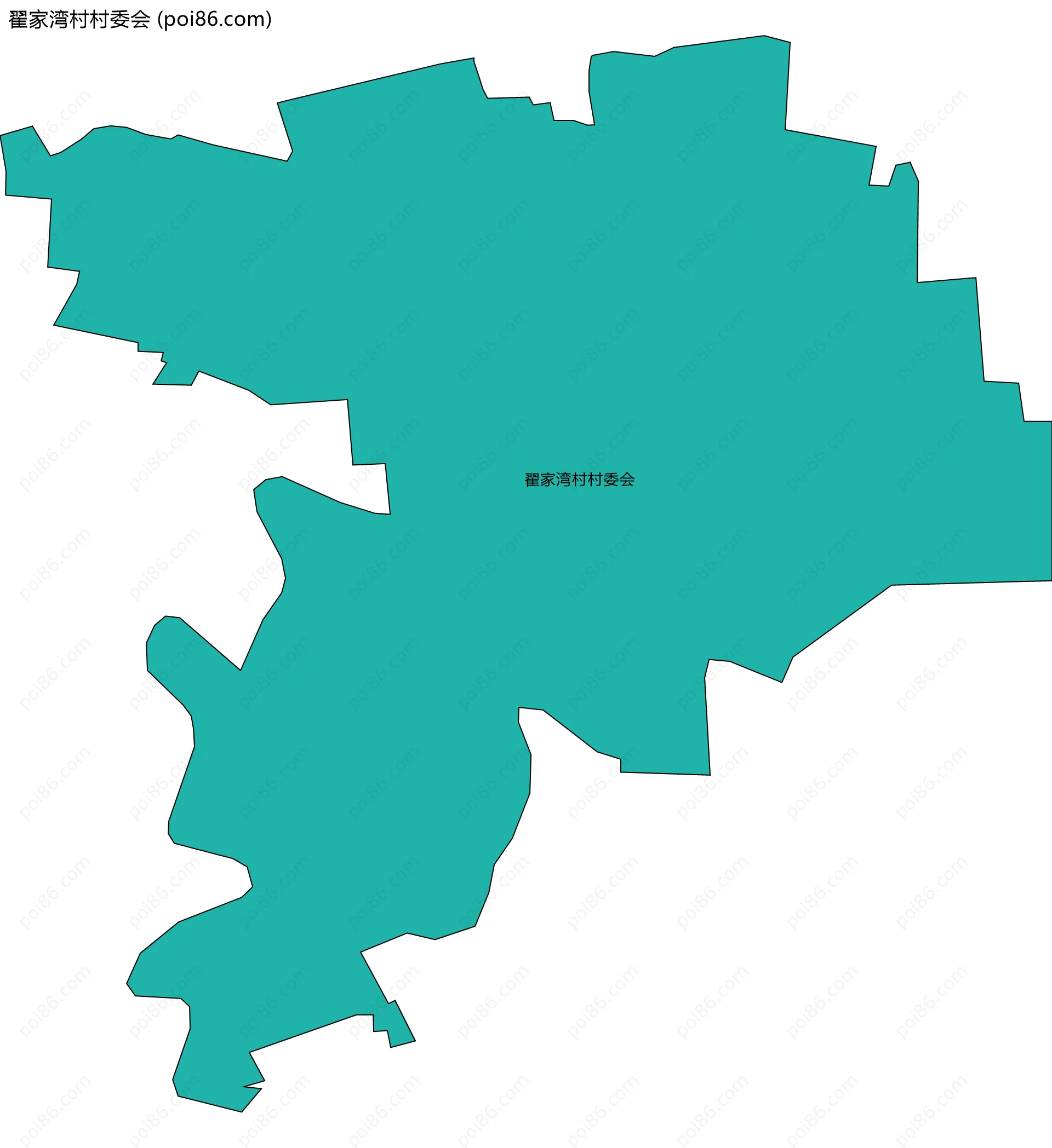 翟家湾村村委会边界地图