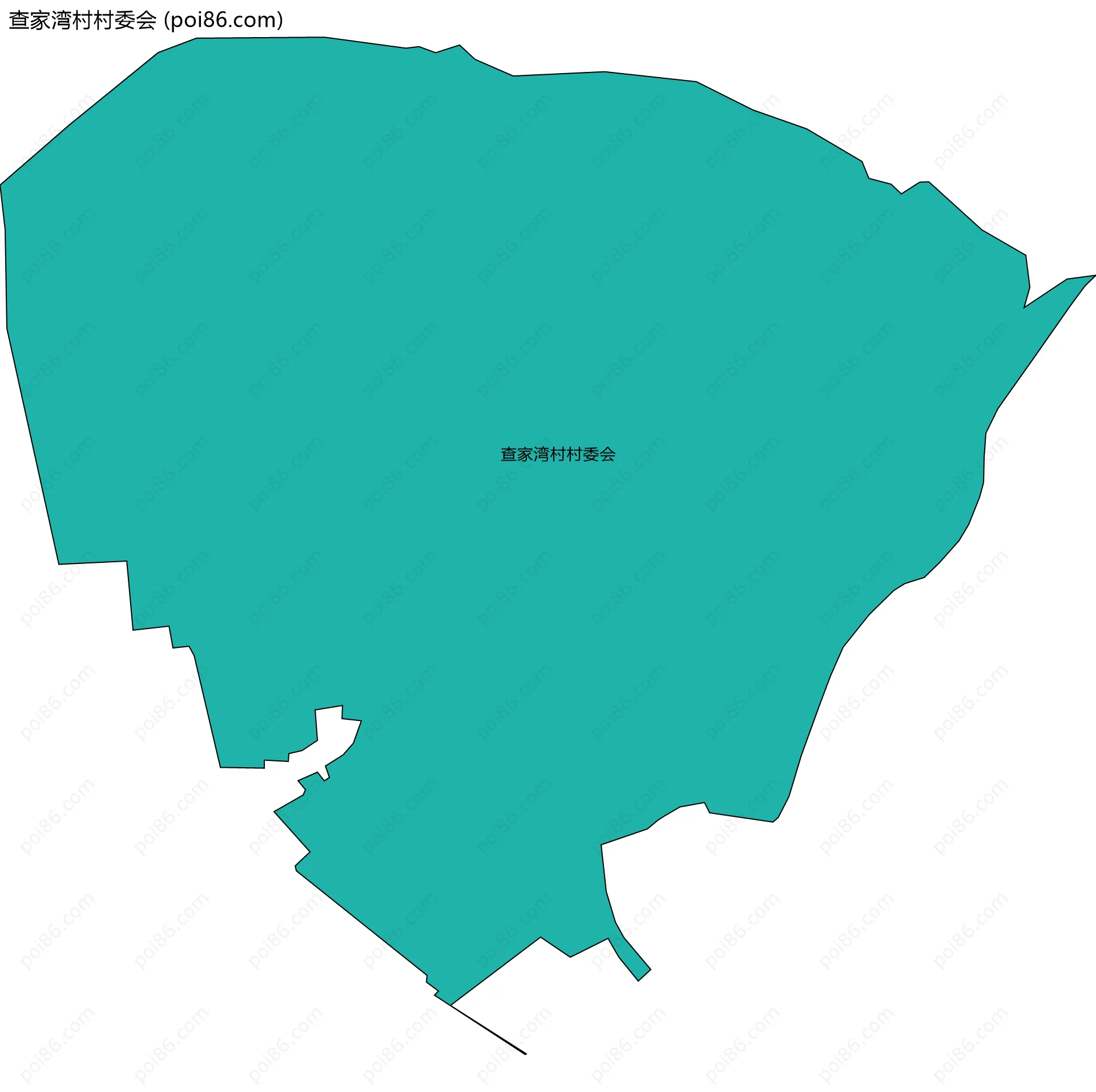 查家湾村村委会边界地图