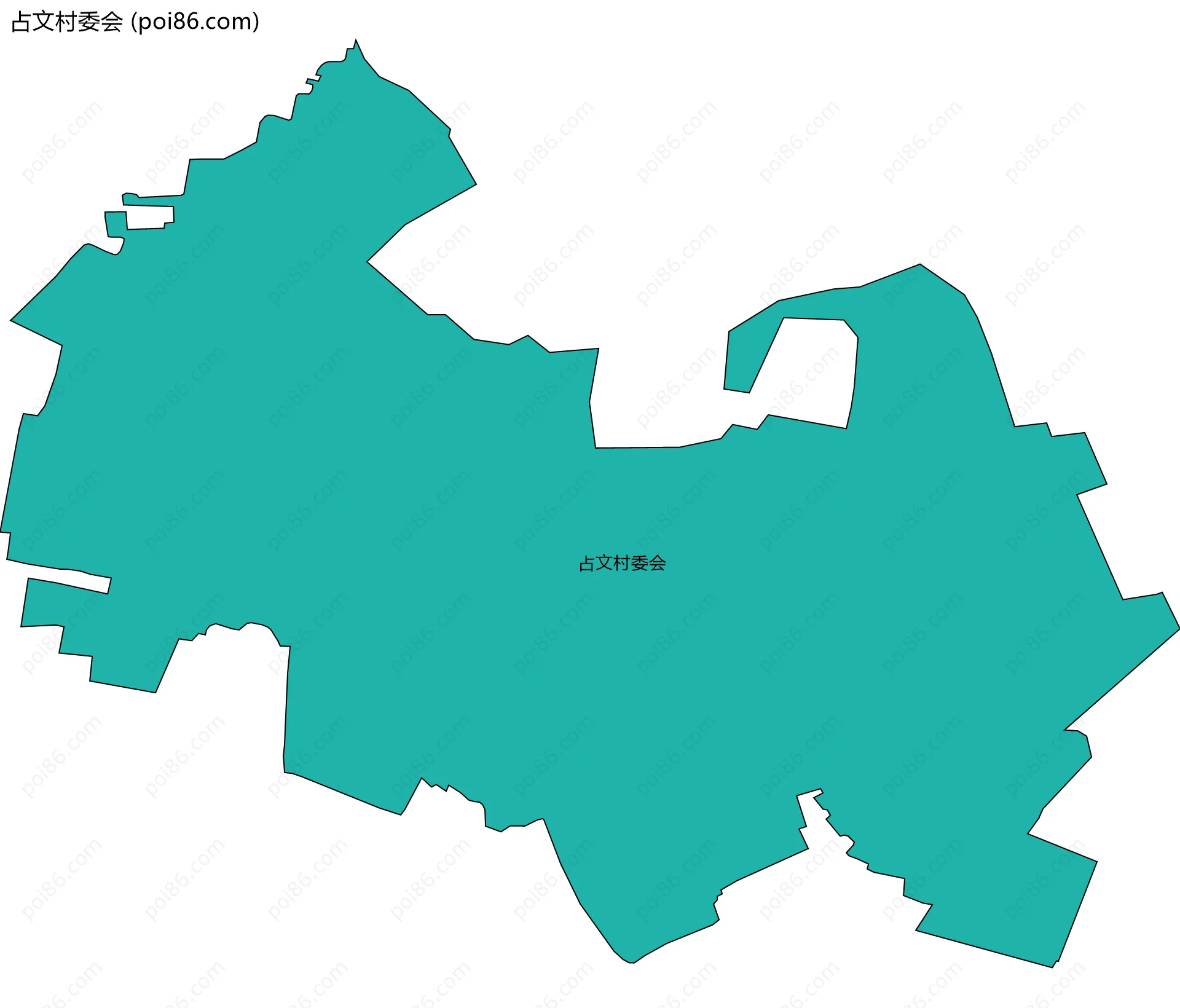 占文村委会边界地图