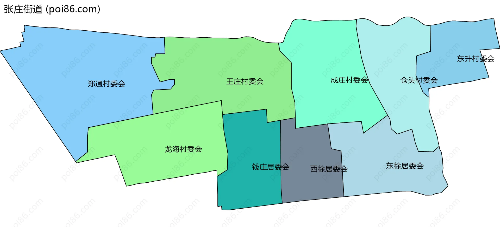 张庄街道边界地图(五级行政区划)