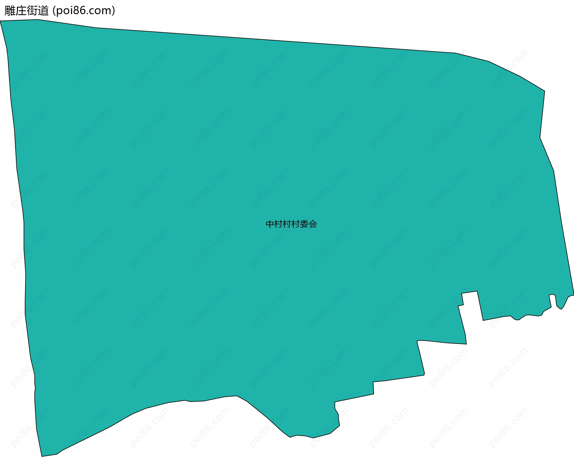 雕庄街道边界地图(五级行政区划)