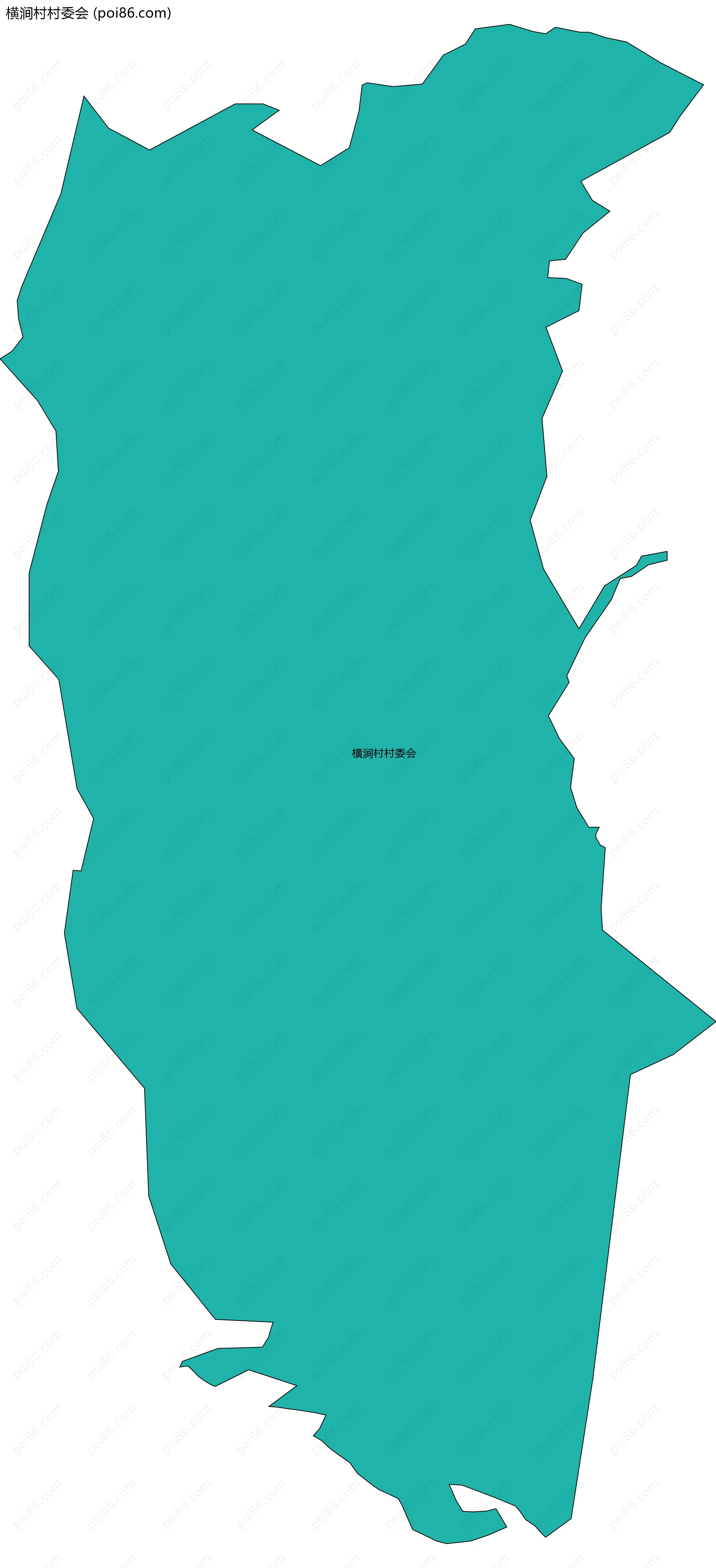 横涧村村委会边界地图