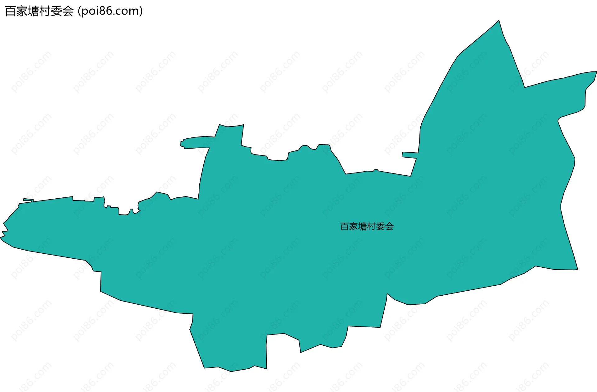 百家塘村委会边界地图