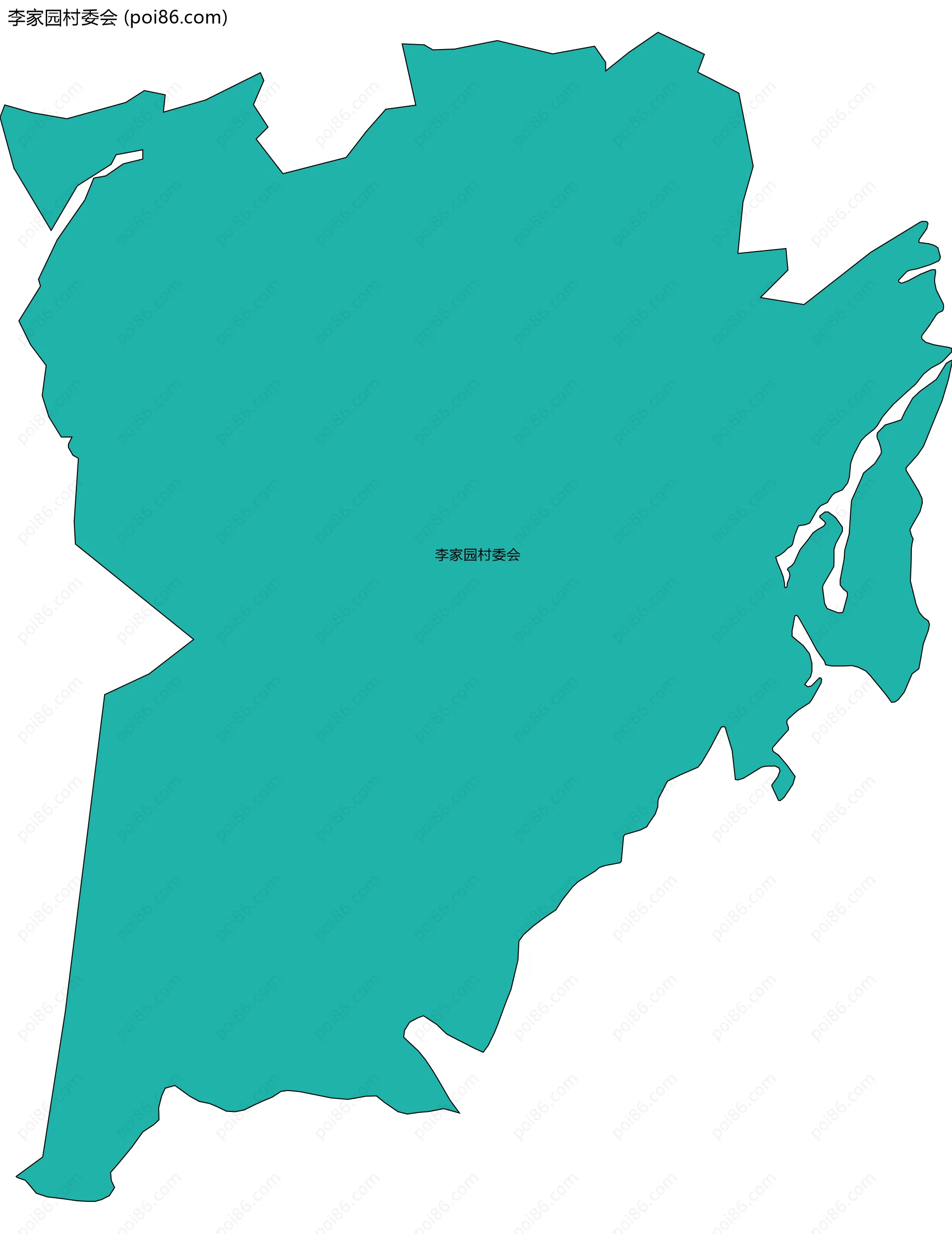 李家园村委会边界地图