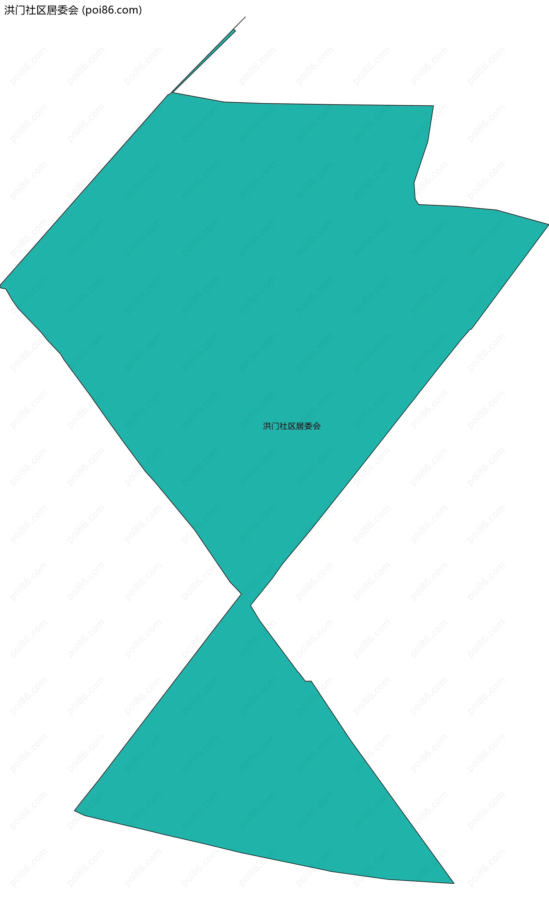 洪门社区居委会边界地图