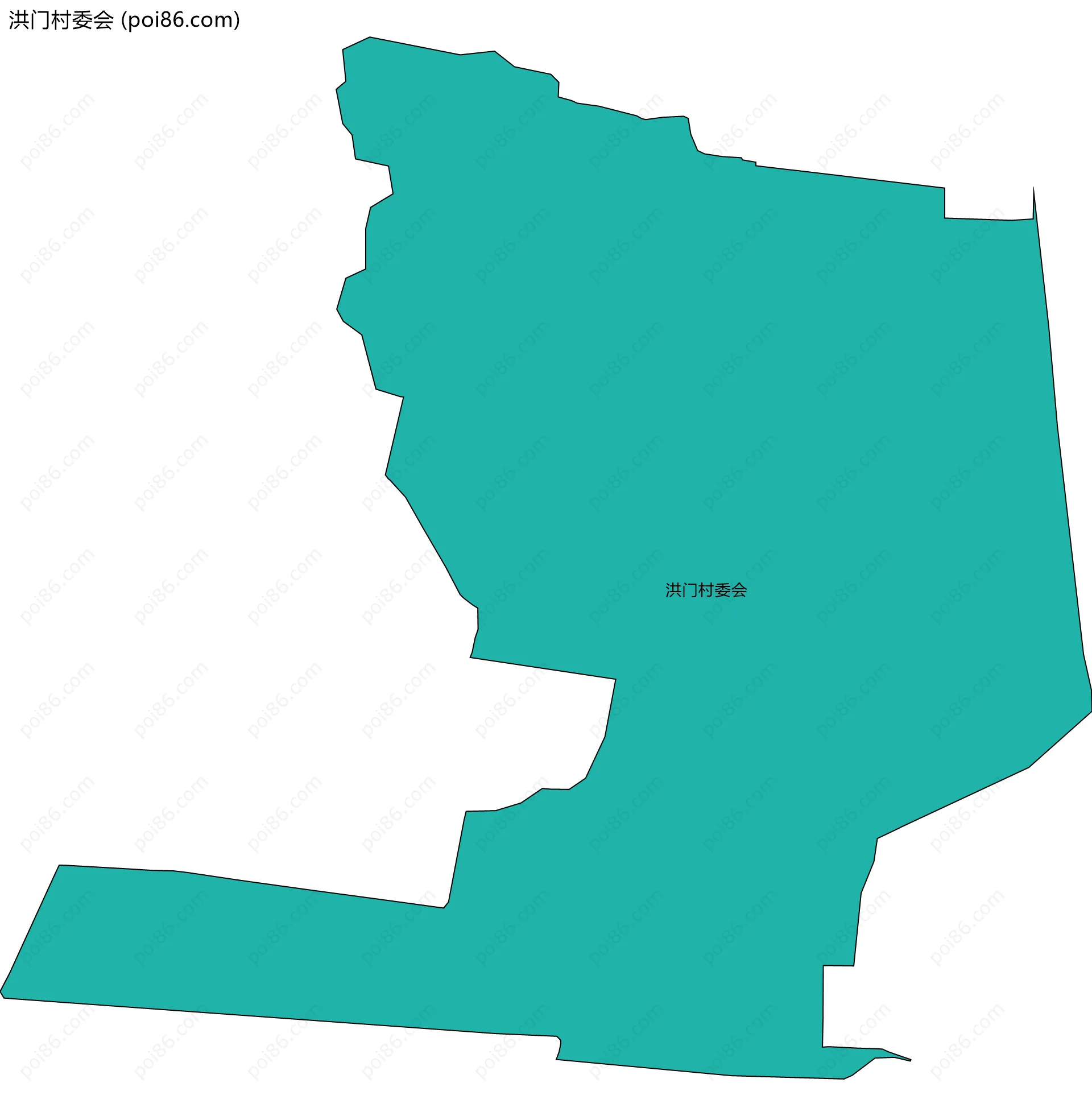 洪门村委会边界地图