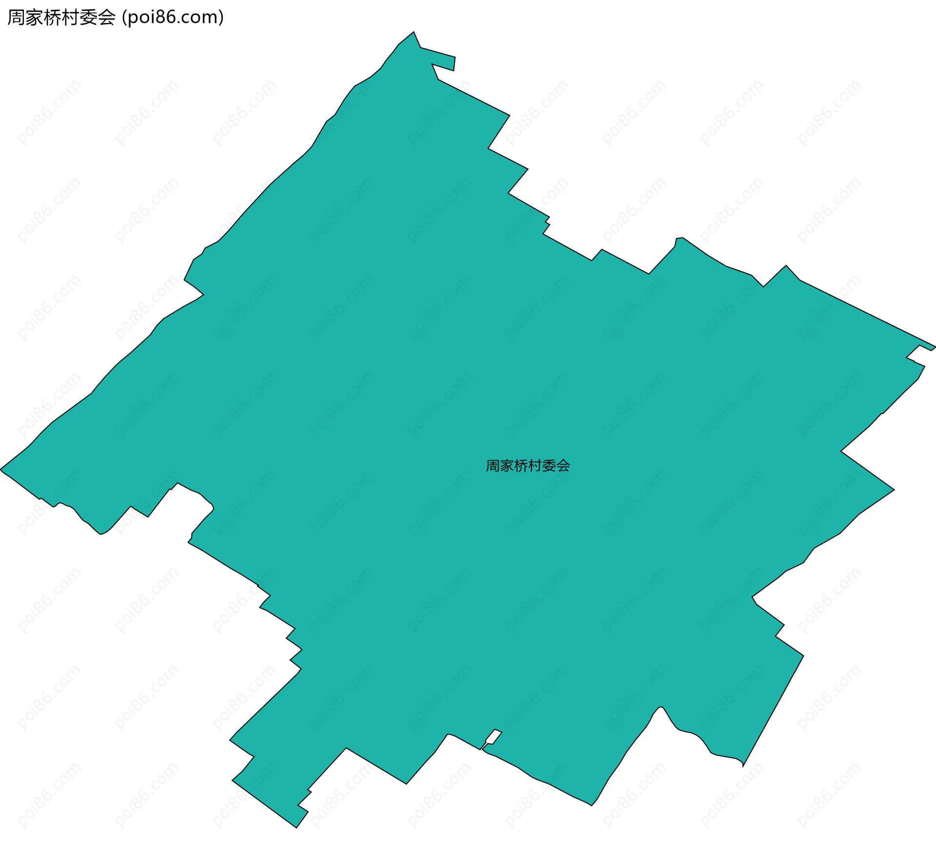 周家桥村委会边界地图