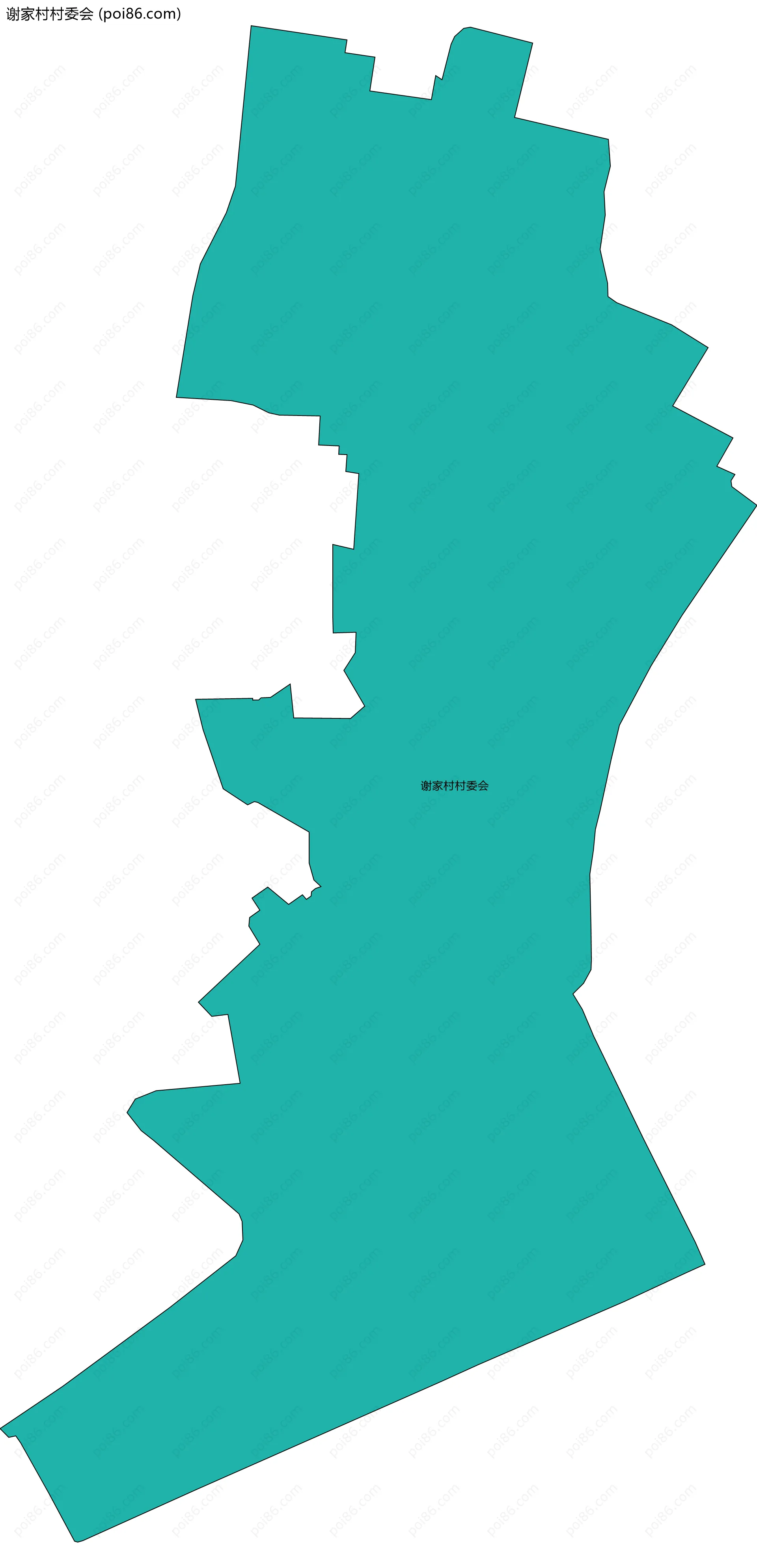 谢家村村委会边界地图