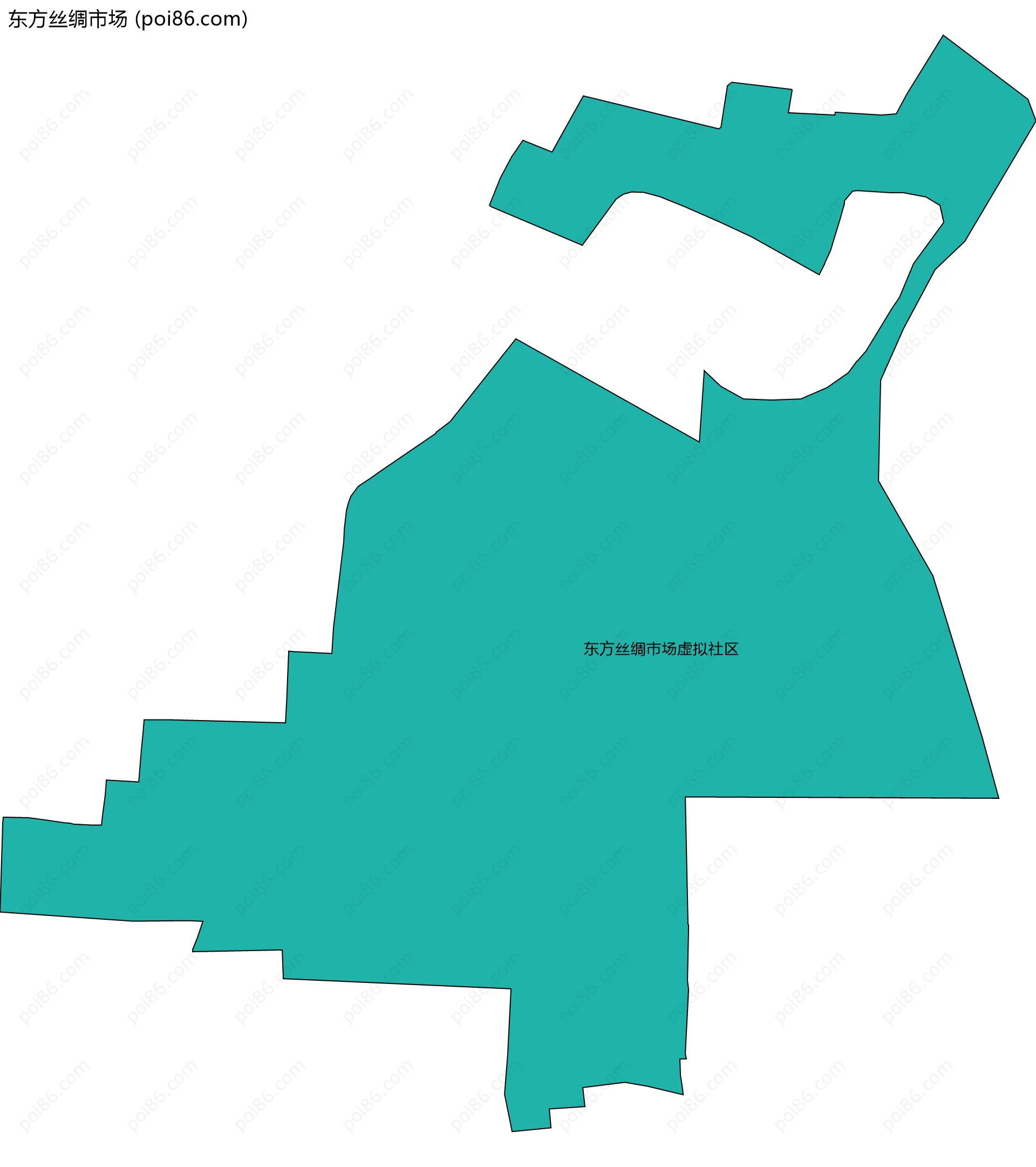 东方丝绸市场边界地图(五级行政区划)