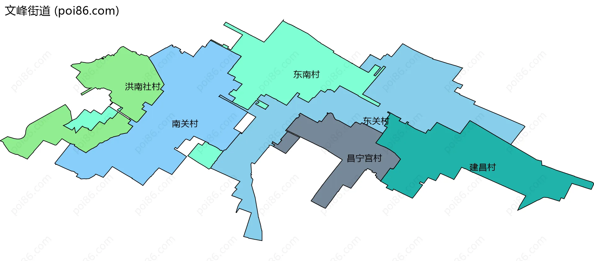 文峰街道边界地图(五级行政区划)