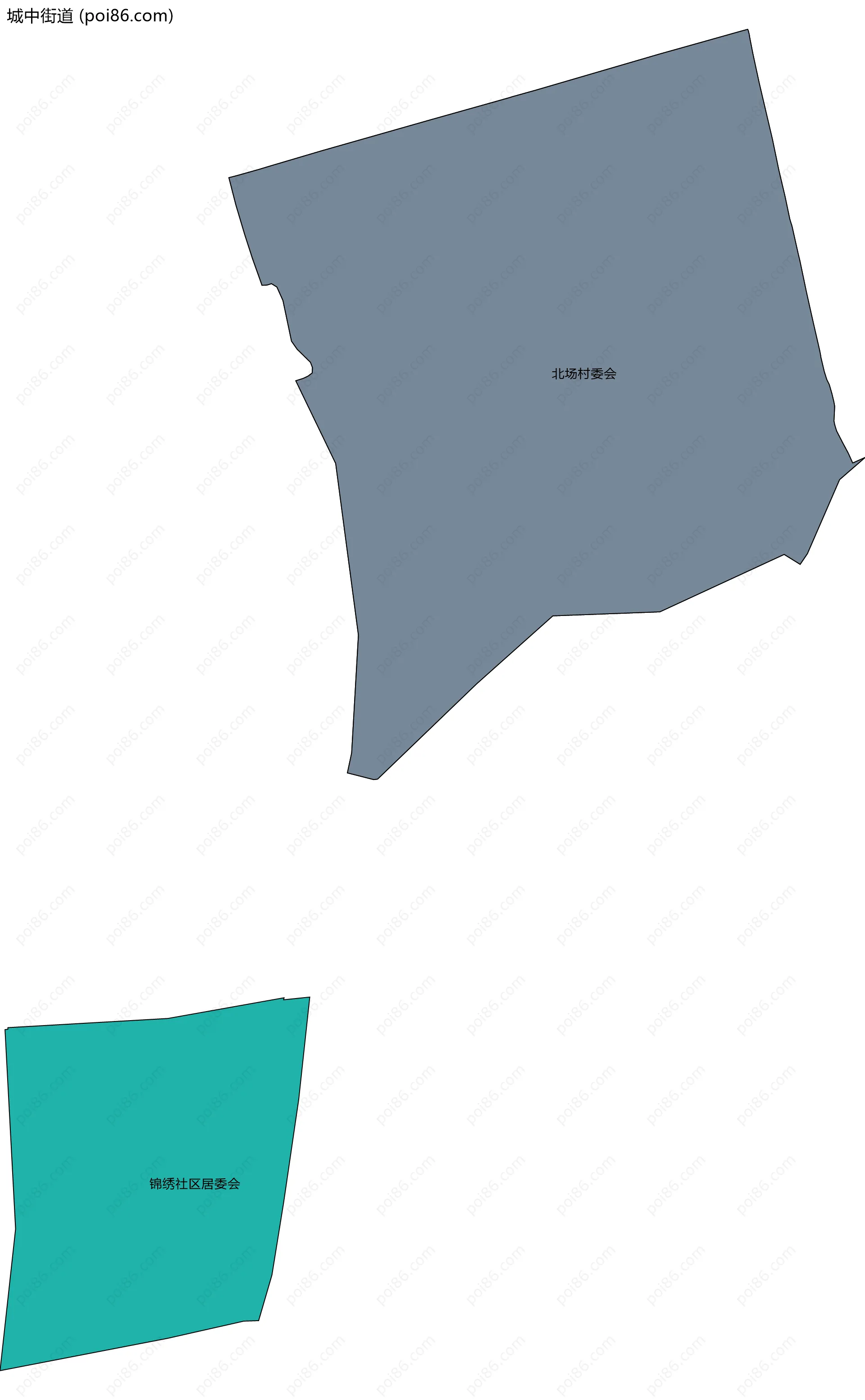 城中街道边界地图(五级行政区划)