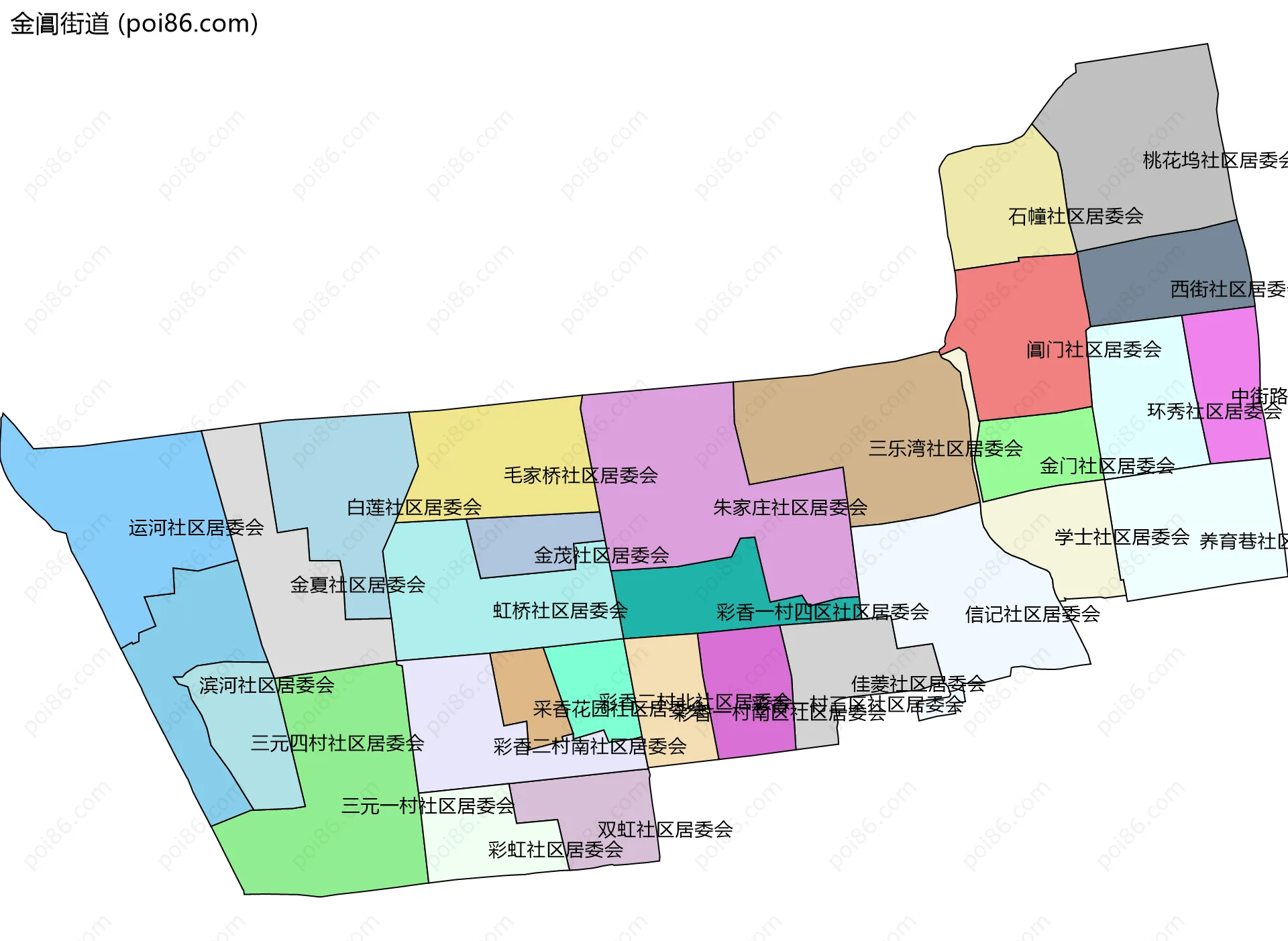 金阊街道边界地图(五级行政区划)