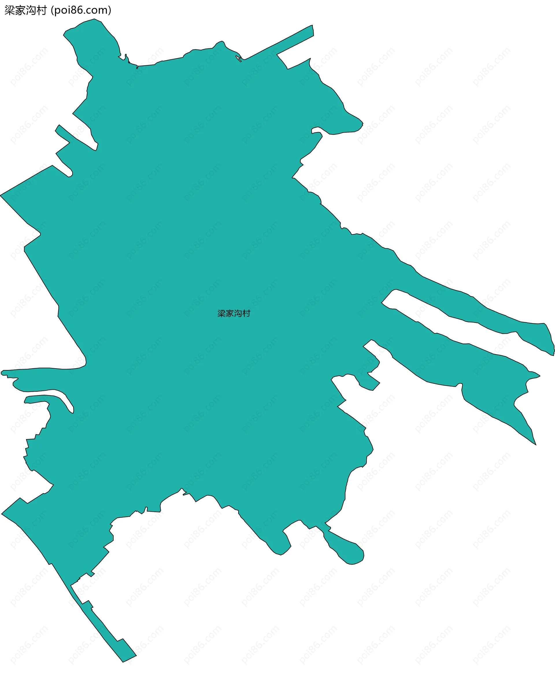 梁家沟村边界地图